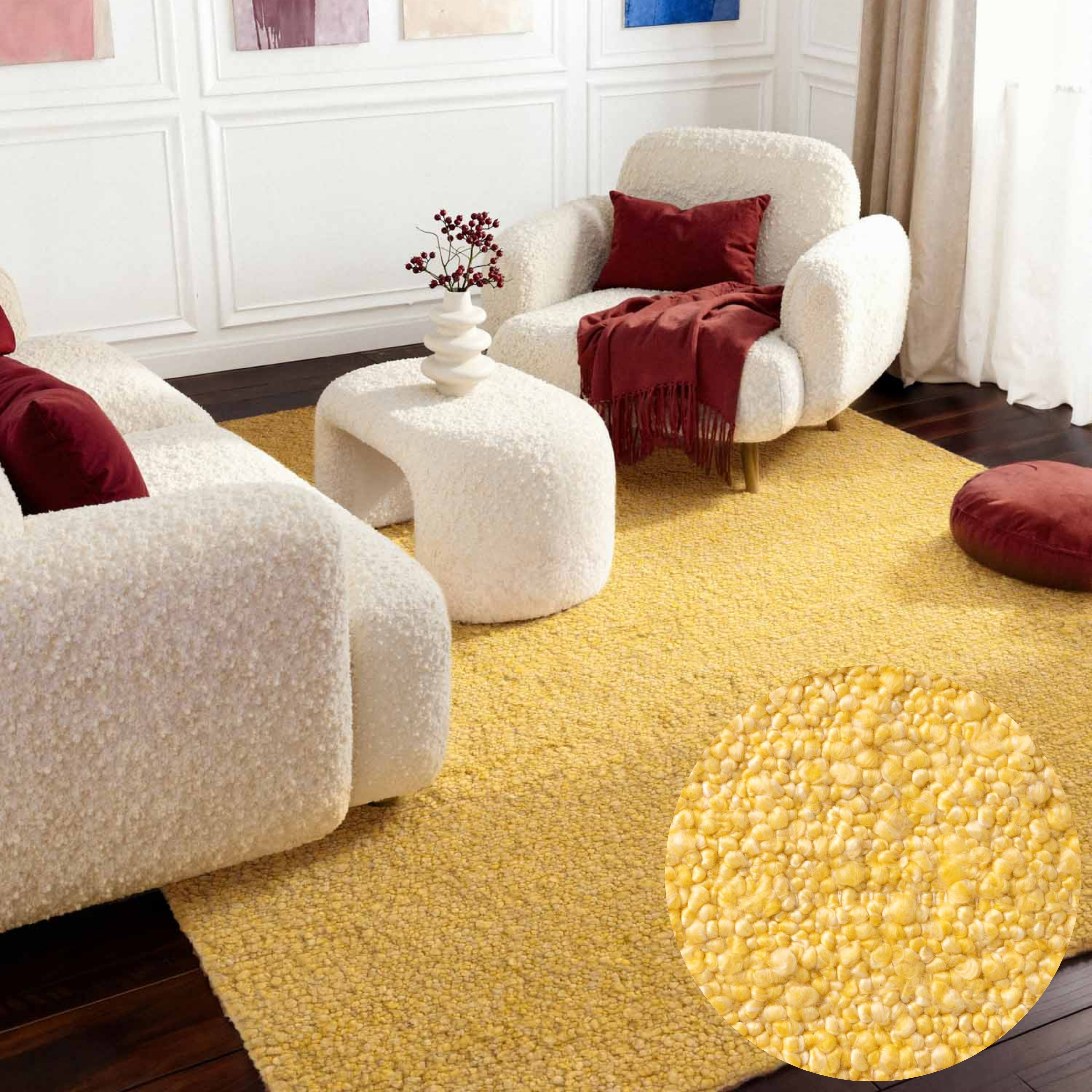 Ted Baker Teppich "Soft Bouclé Portobello, auch als Läufer" rechteckig 10 mm Höhe Woll-Optik, Bouclé Meliert, Wohnzimmer, Esszimmer, Schlafzimmer, Flur