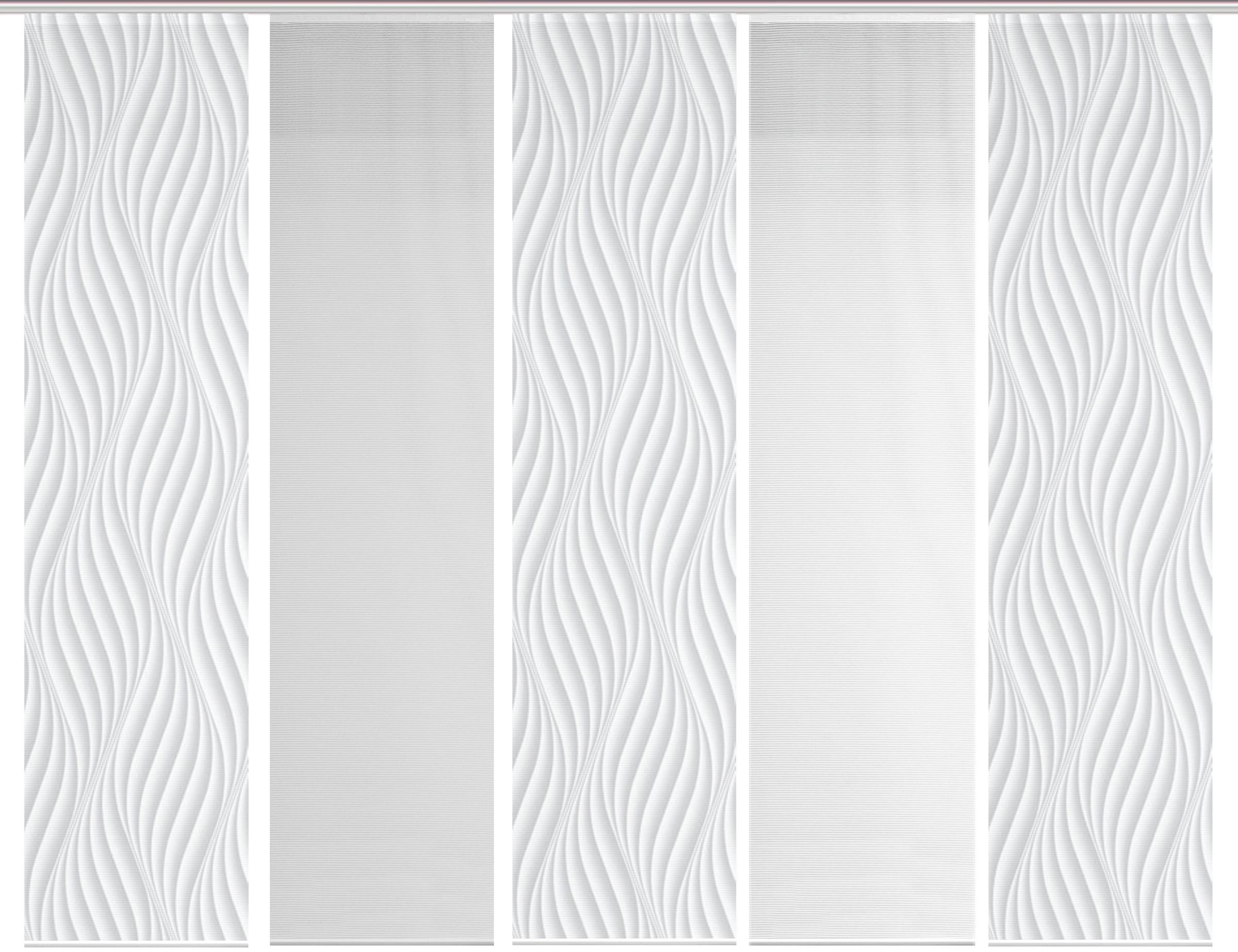Vision S Schiebegardine »5ER SET WAVE«, (5 St.), HxB: 260x60, Schiebevorhang 5er Set Digitaldruck