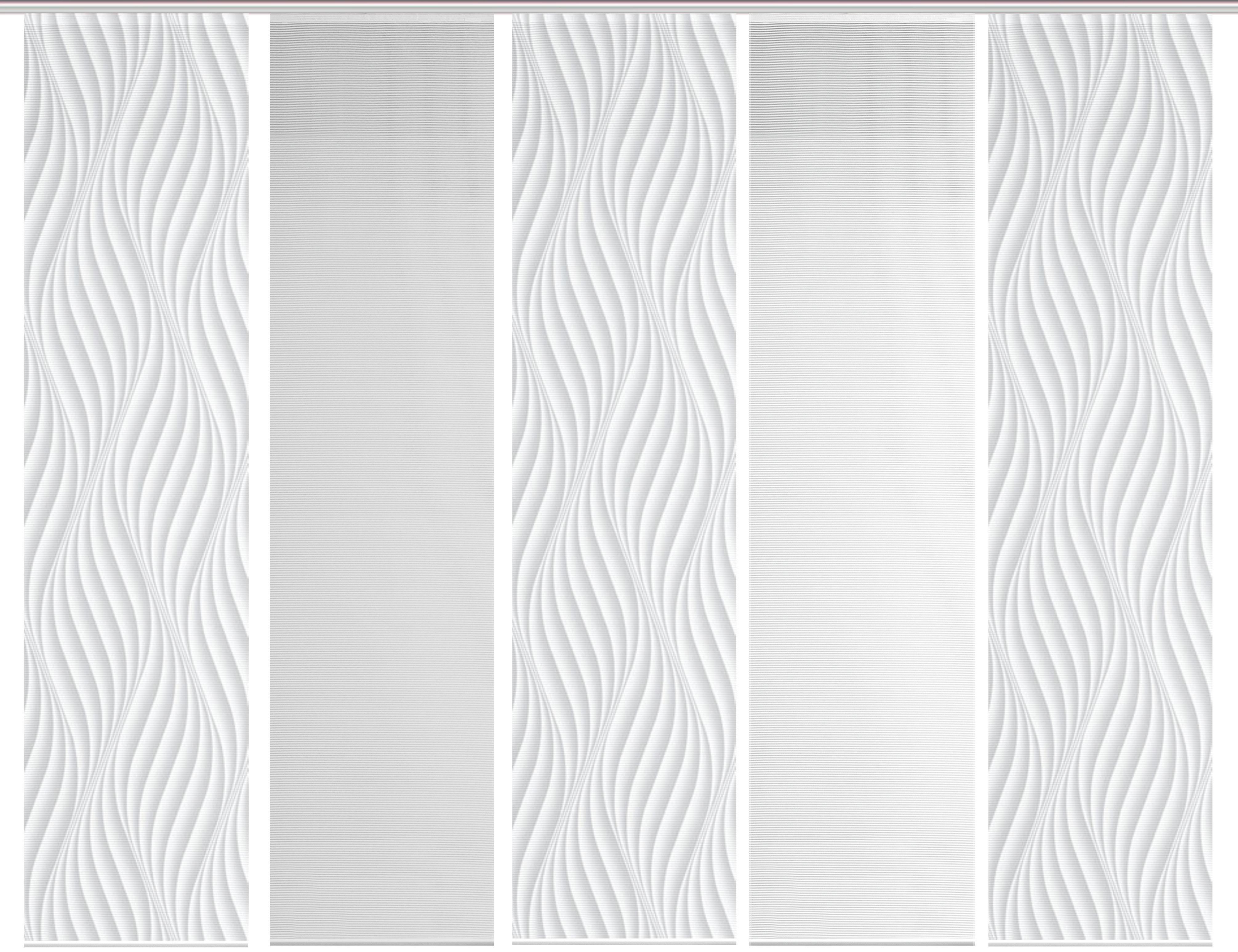 Vision S Schiebegardine "5ER SET WAVE" Paneelwagen 5 Stk. tlg. HxB: 260x60, günstig online kaufen