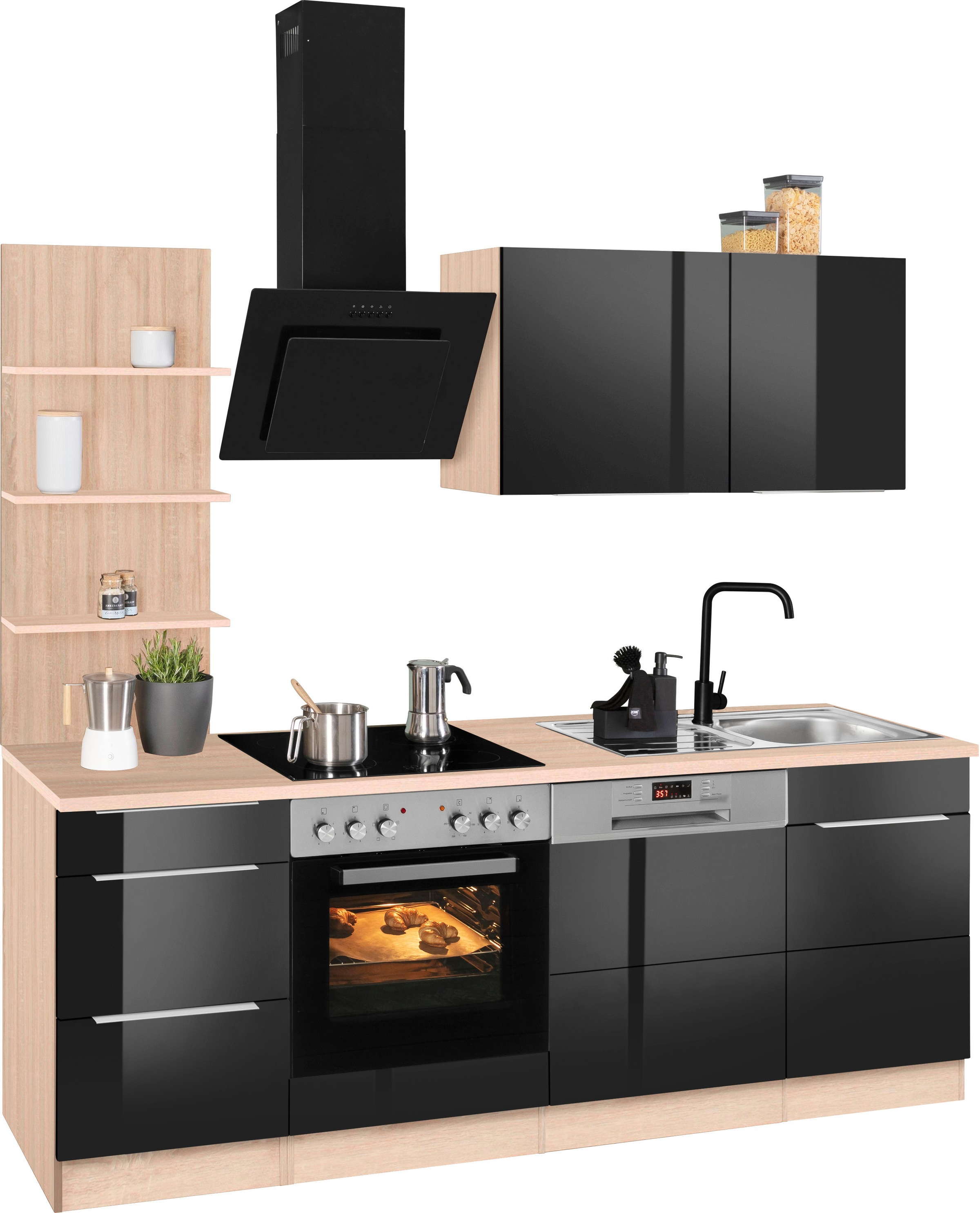 HELD MÖBEL Küchenzeile »Brindisi«, mit 220 E-Geräten, BAUR cm | bestellen Breite