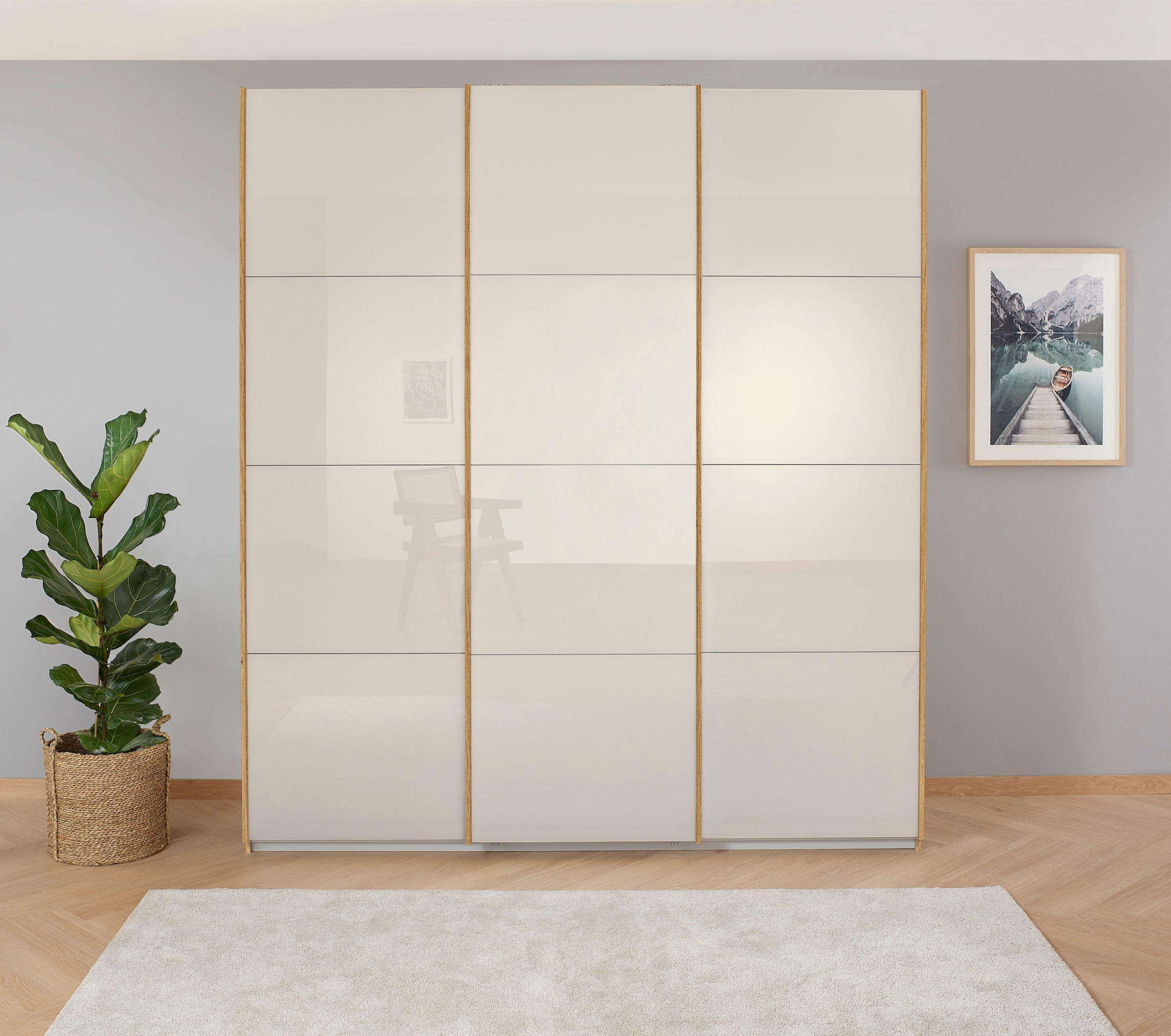 OTTO home Kleiderschrank "Mehrzweckschrank Aktenschrank Möbel Mietswohnung Schlafzimmer KOLUNA" 3 Ausstattungen BASIC/CLASSIC/PREMIUM (inkl. SOFT-CLOSE-FUNKTION), Breiten 203/271/315/360 cm Höhen 210/229 Glas-Front MADE IN GERMANY