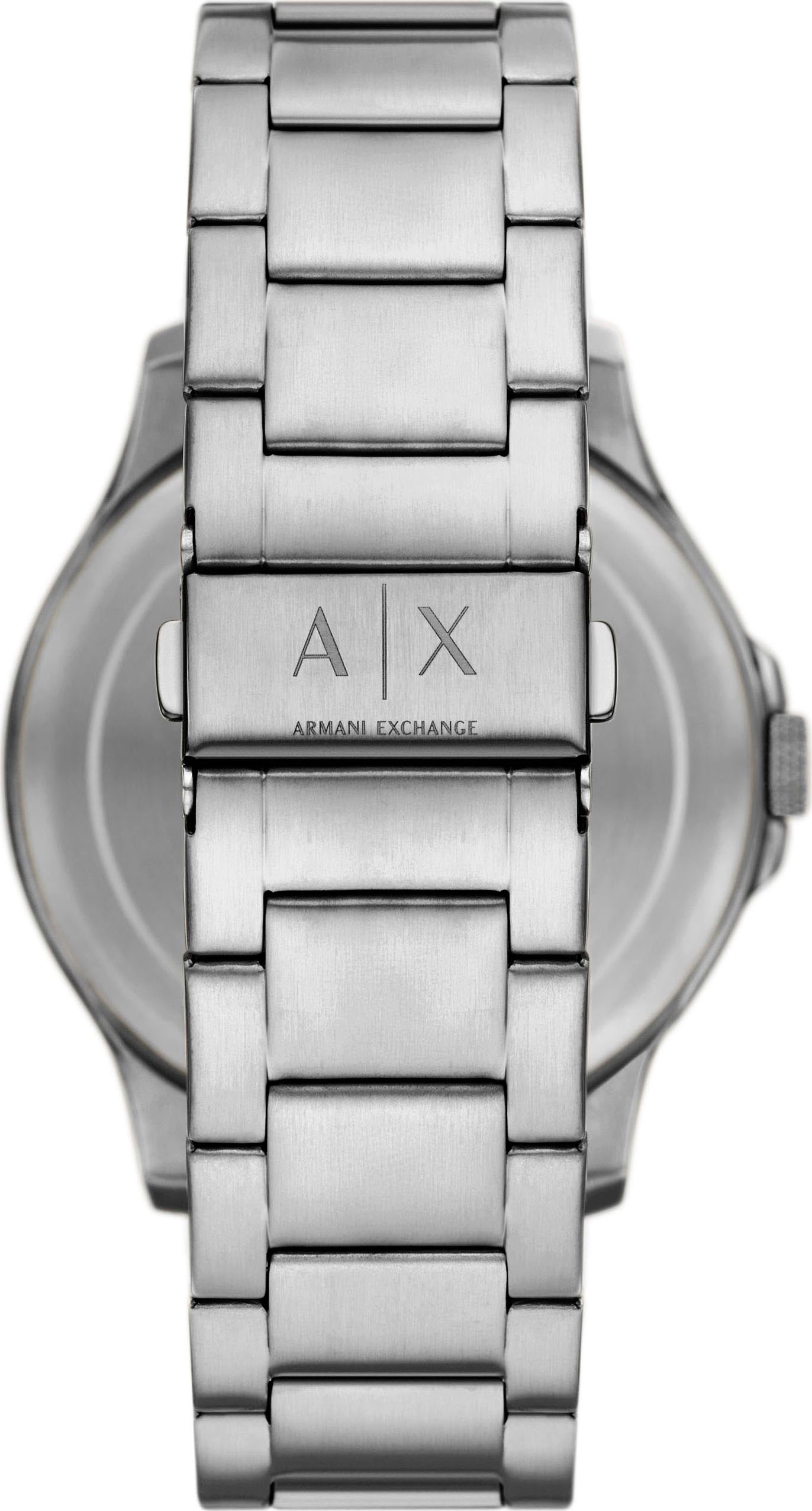 ARMANI EXCHANGE Multifunktionsuhr, Armbanduhr, Herrenuhr, Edelstahlarmband, analog, Tag, Wochentag