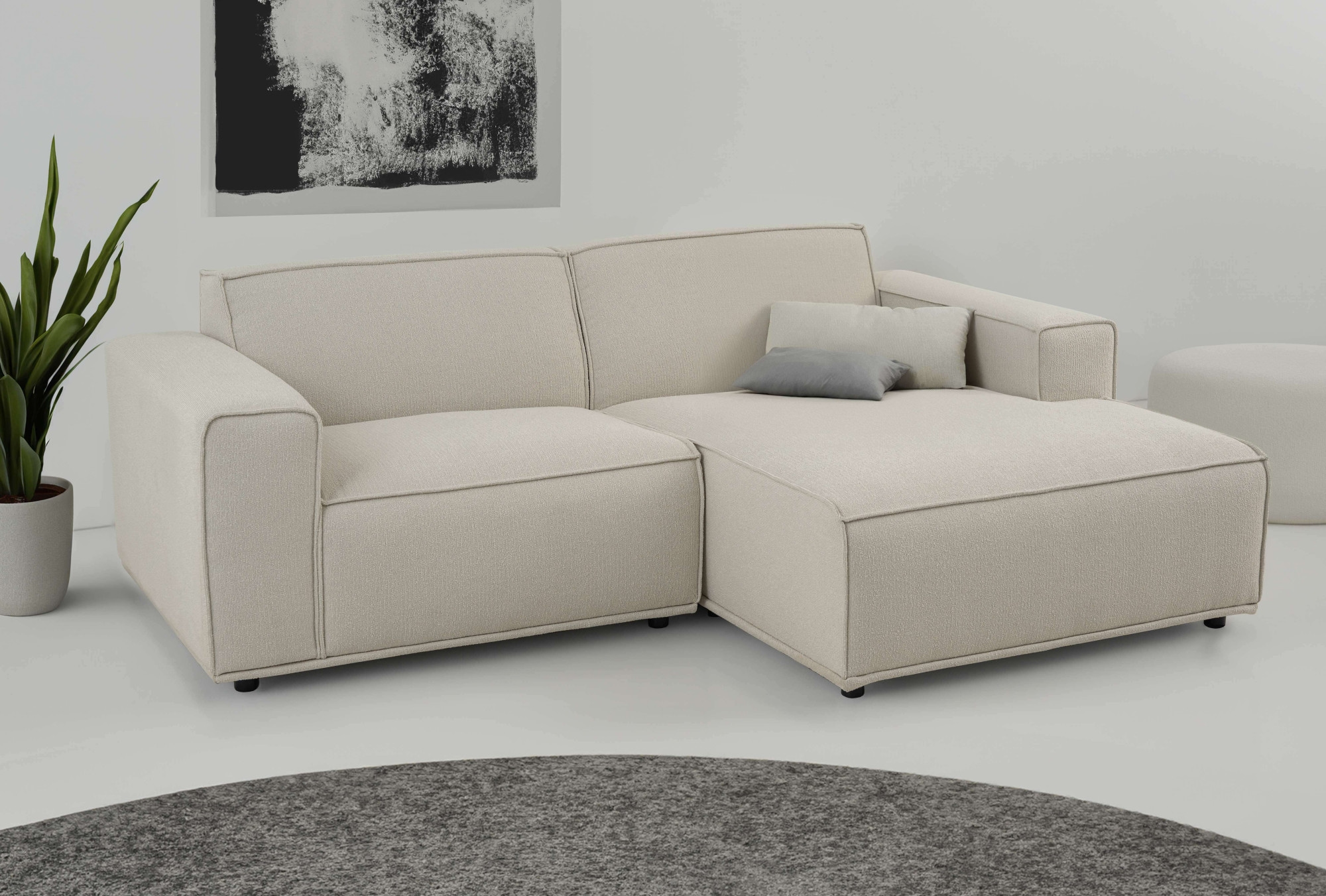 Home affaire Ecksofa "Avelin, 228 cm, L-Form, Chenille, Struktur-Boucle", m günstig online kaufen
