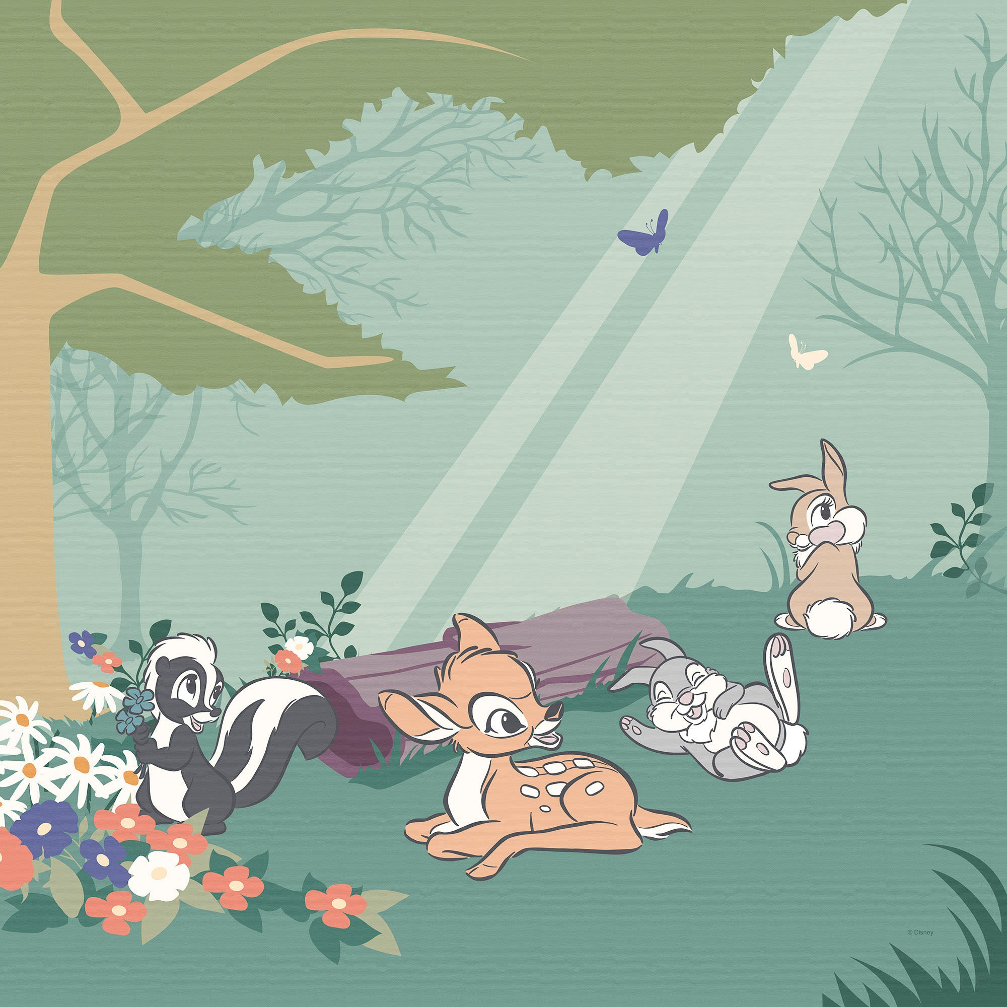 Komar Leinwandbild "Bambi Life in the Forest - Größe 40 x 40 cm" Disney 40 günstig online kaufen