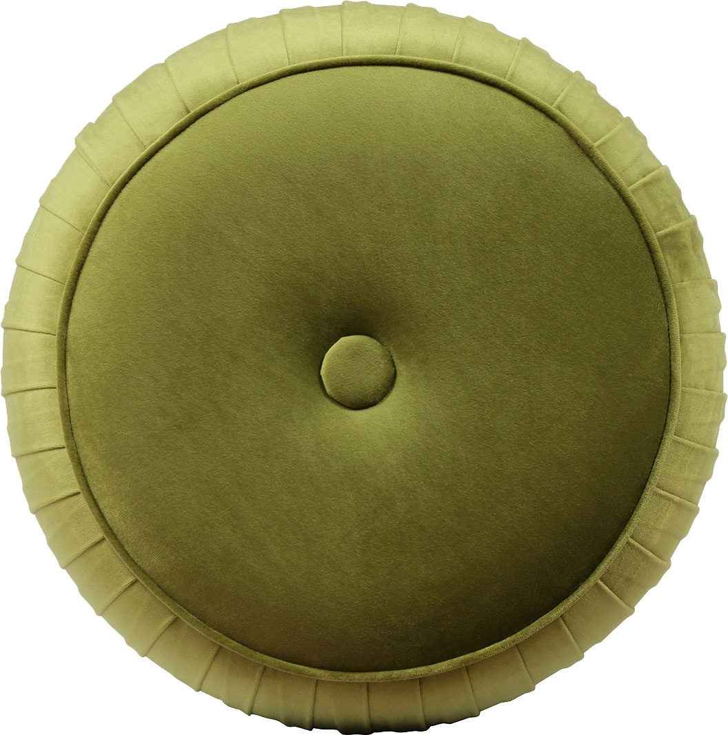 Kayoom Polsterhocker »Hocker Lyla 125, Edler Touch durch goldenen Sockel, Samtbezug«, (1 St.), samtweich, gesteppte Ziernaht, Edelstahlsockel, Hochwertiger Samtbezug