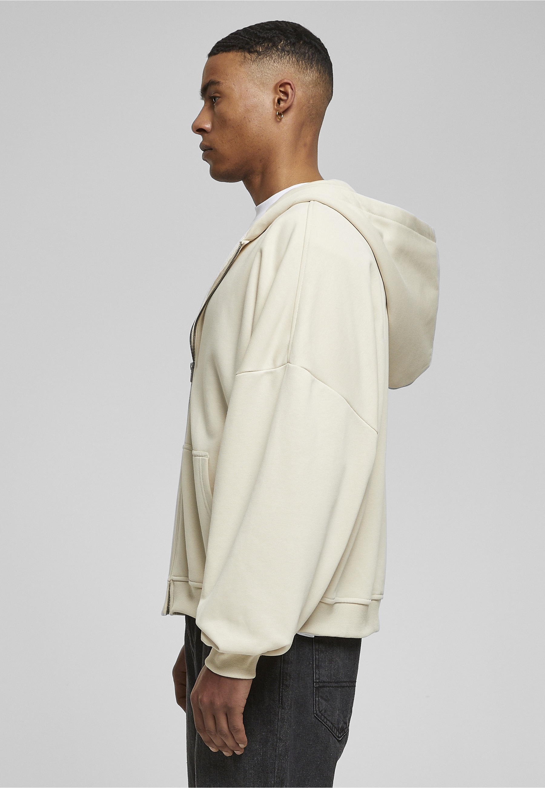 URBAN CLASSICS Rundhalspullover »Urban Classics Herren 90's Zip Hoody« 1 Stk.