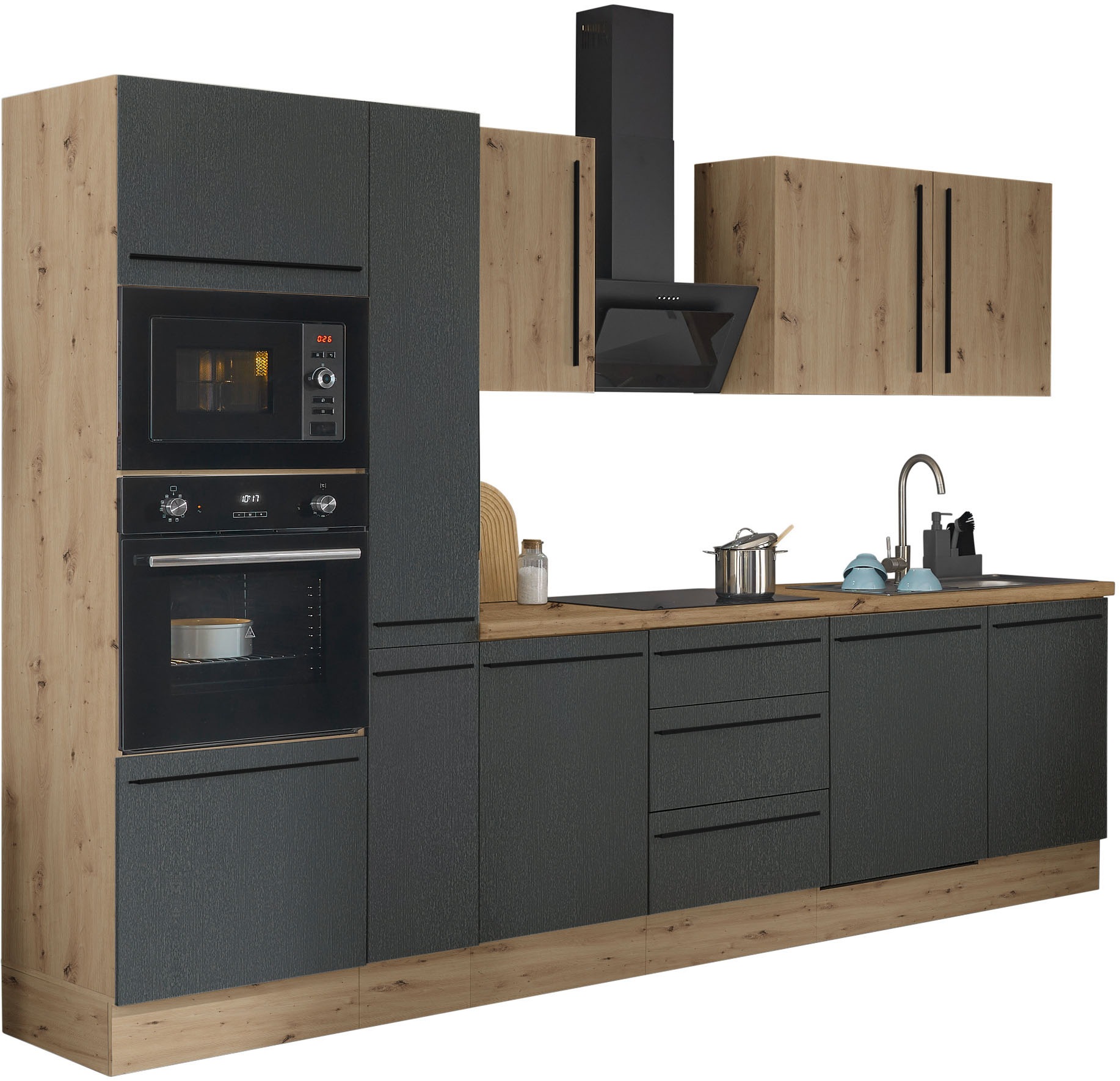 Thumbnail - KOCHSTATION Küchenzeile "Florida" Breite 310 cm, wahlweise mit E-Geräten,Softclose für Türen/Schubkästen