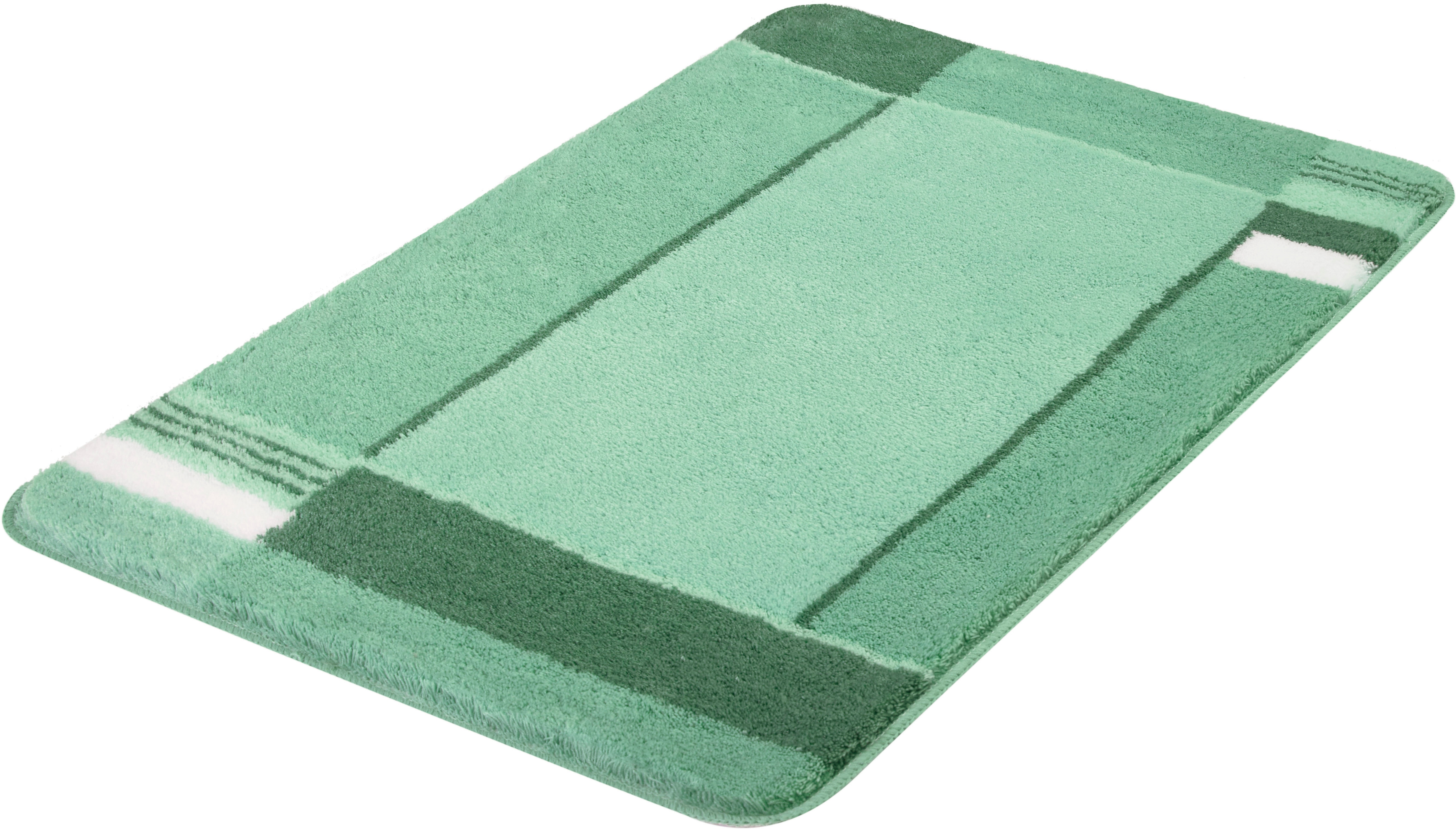 Kleine Wolke Badematte "Padova, Badvorleger, Badezimmer Teppich" Höhe 20 mm rutschhemmend beschichtet fußbodenheizungsgeeignet Badteppich, modernes Design, mit Bordüre, Kundenliebling