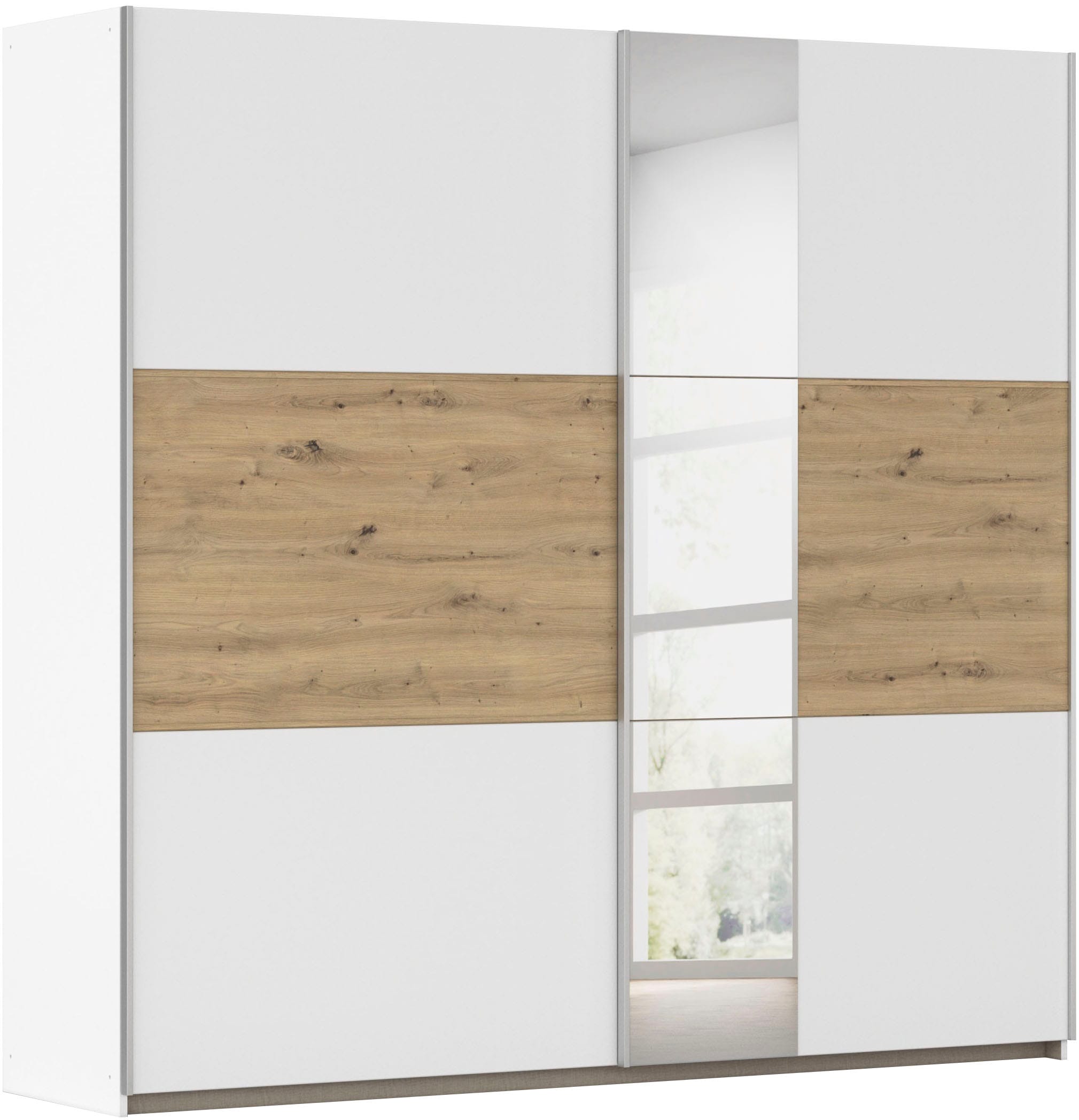 OTTO home Kleiderschrank "Mehrzweckschrank Aktenschrank Möbel Mietswohnung TOPSELLER ASTANA" 3 Ausstattungen BASIC/CLASSIC/PREMIUM (inkl. SOFT-CLOSE-FUNKTION), mit 3 Spiegelelementen, Metallgriffleisten alufarbig MADE IN GERMANY