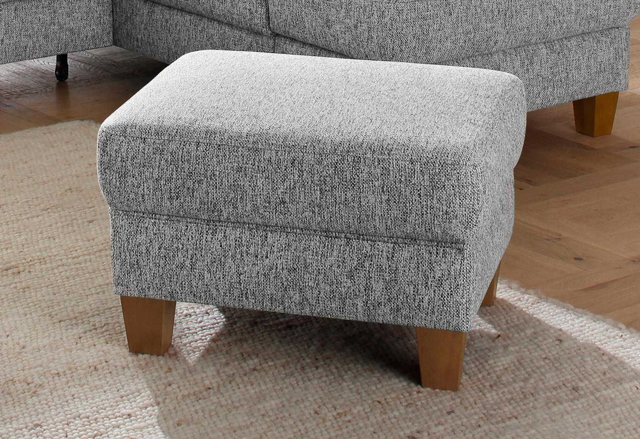 OTTO home Hocker "Texel" mit Federkern und Kontrastnaht, Füße Buche eichefarben