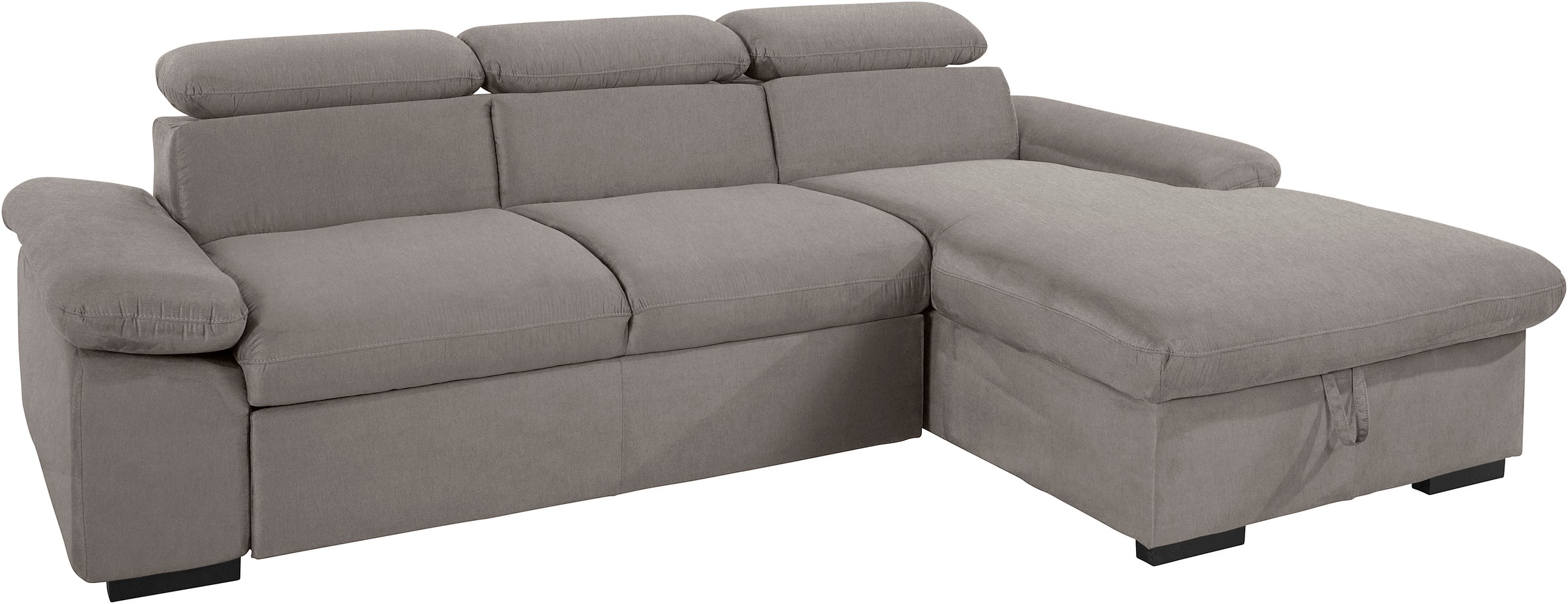 COTTA Ecksofa »Lola L-Form mit Kopfteilfunktion & Hocker«, (Set, mit Hocker), wahlweise mit Bettfunktion, Bettkasten & Armteilverstellung