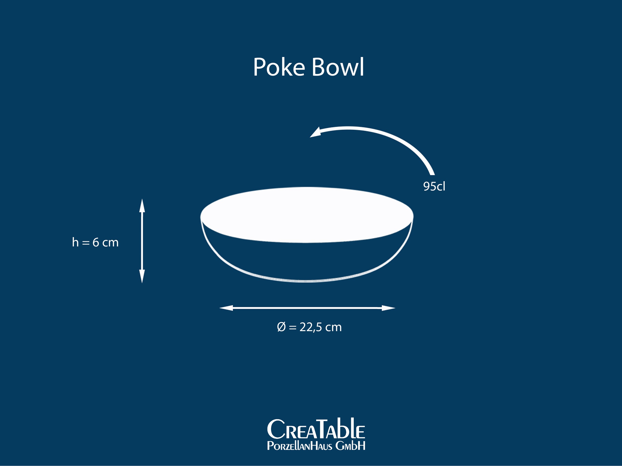 CreaTable Schale »Cascade, Poke Bowl 22,5 cm 4-tlg«, 4 tlg., aus Steinzeug, Rekativglasur, Healthy Food