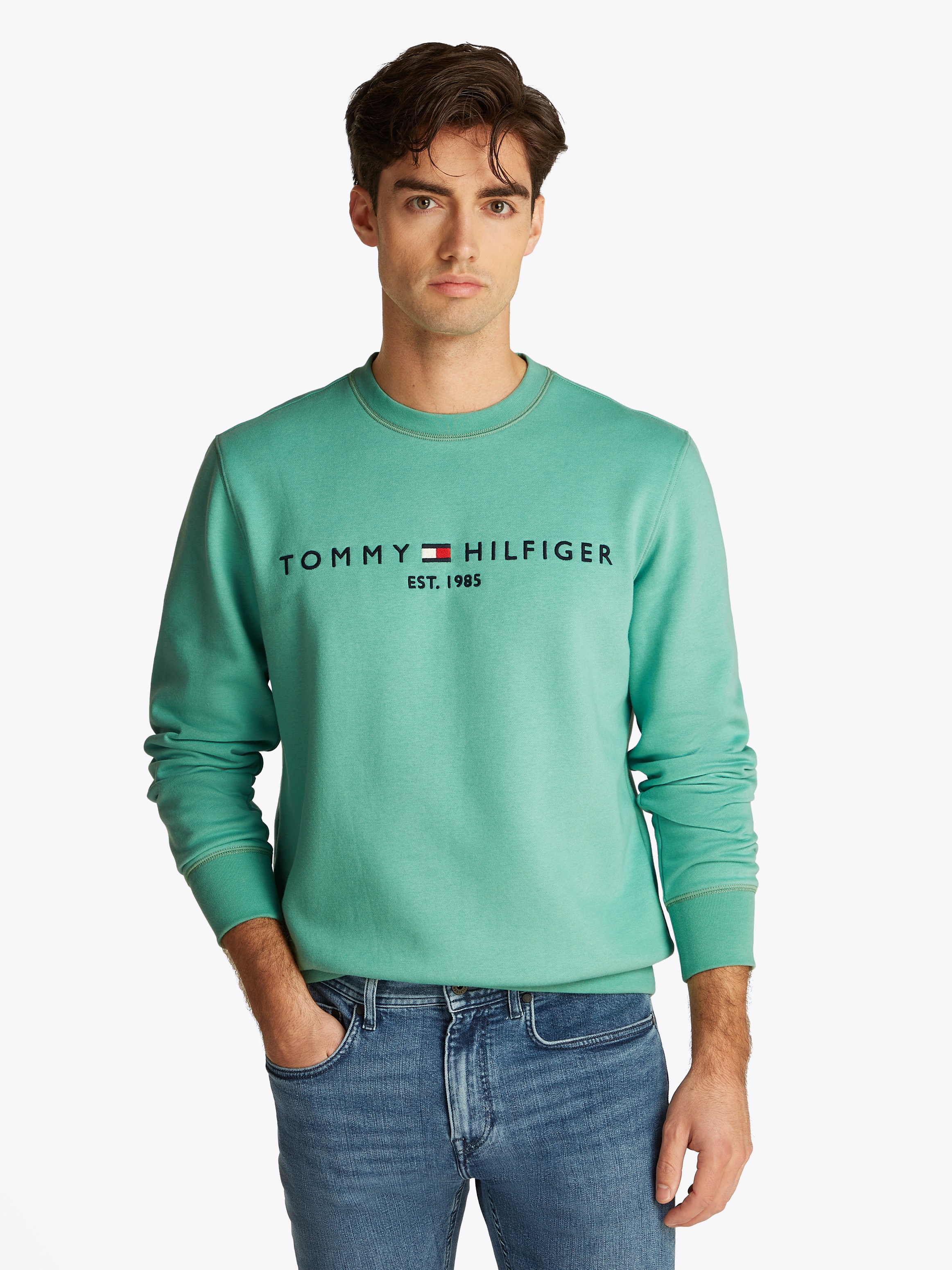 Tommy Hilfiger Sweatshirt "TOMMY LOGO SWEATSHIRT mit Rundhals und Stickerei günstig online kaufen