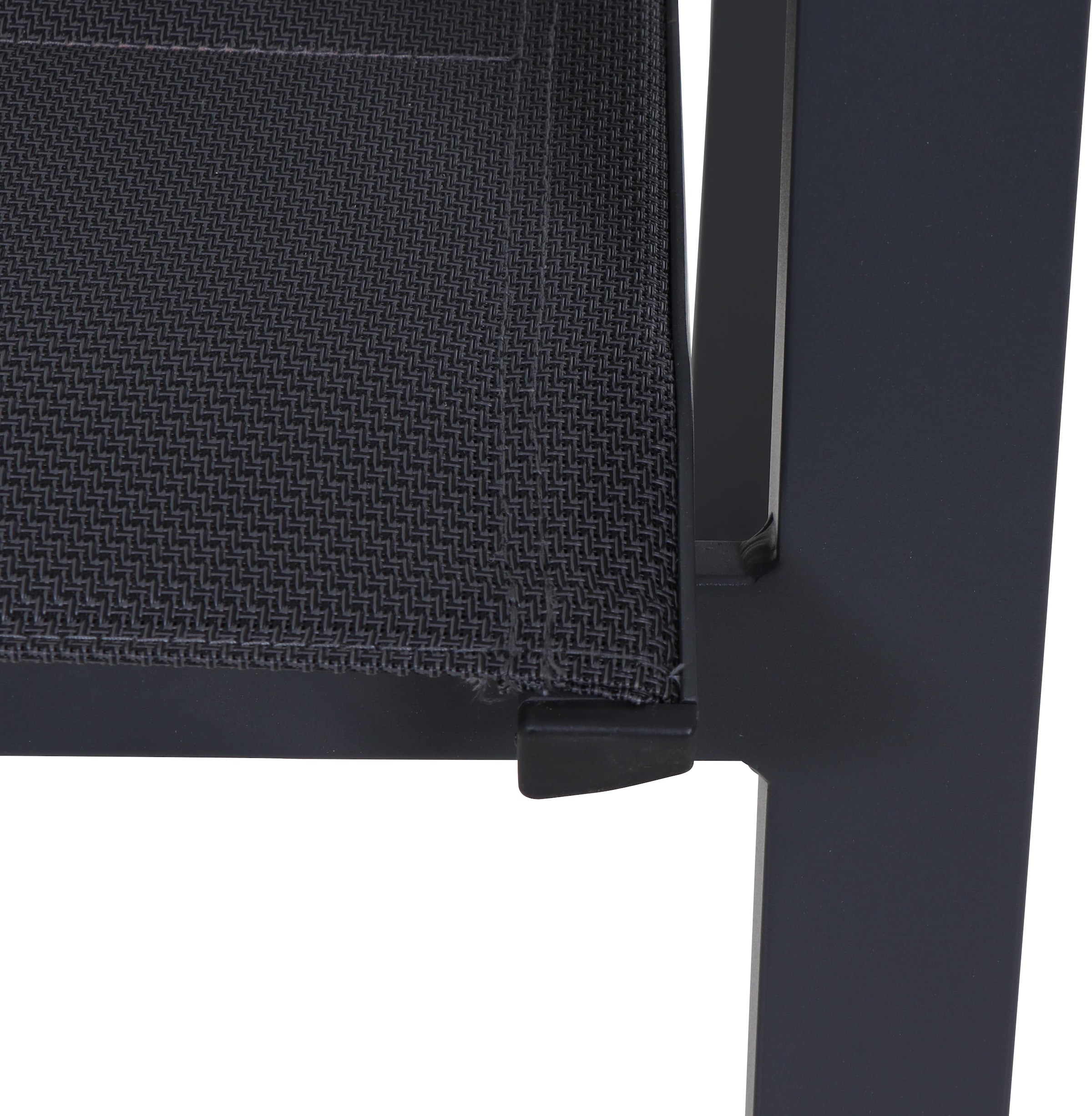 Siena Garden Gartensessel »MILANO Stapelsessel« Gestell aus Aluminium matt anthrazit, Bezug padded dunkelgrau