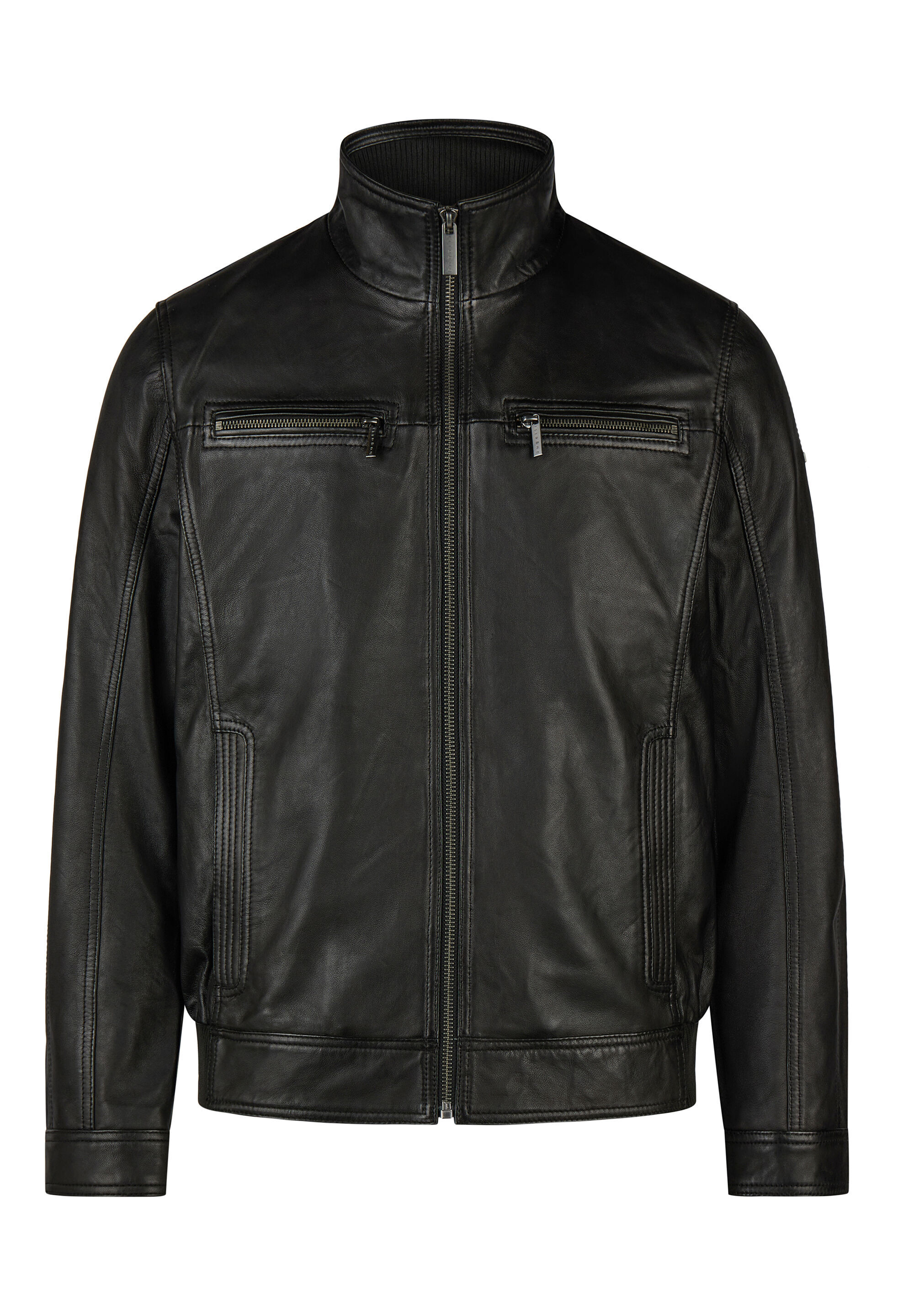 bugatti Lederjacke "BUMATTEO" ohne Kapuze mit Stehkragen
