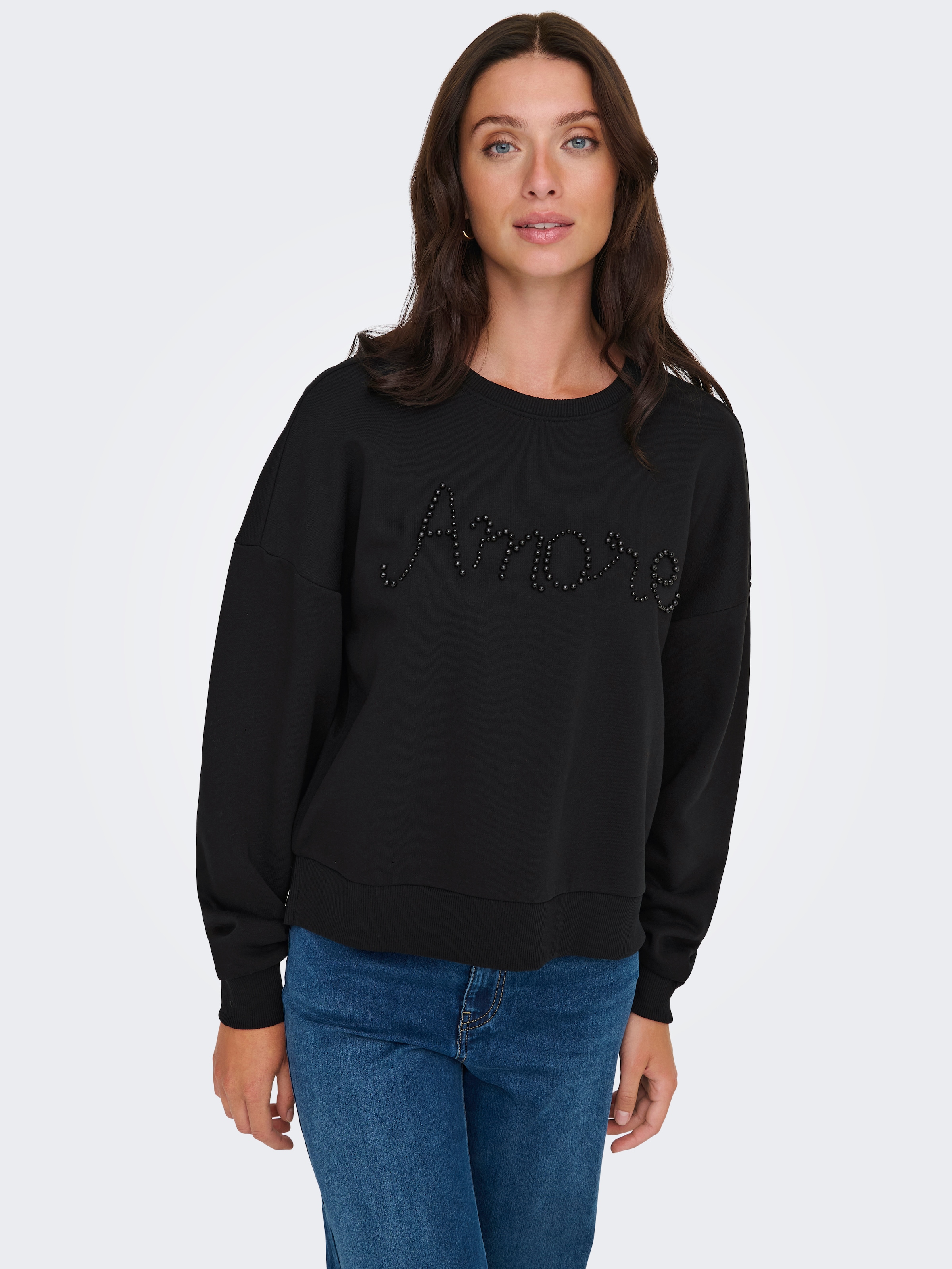 ONLY Sweatshirt "ONLJENNA L/S O-NECK EMB. BOX SWT" günstig online kaufen