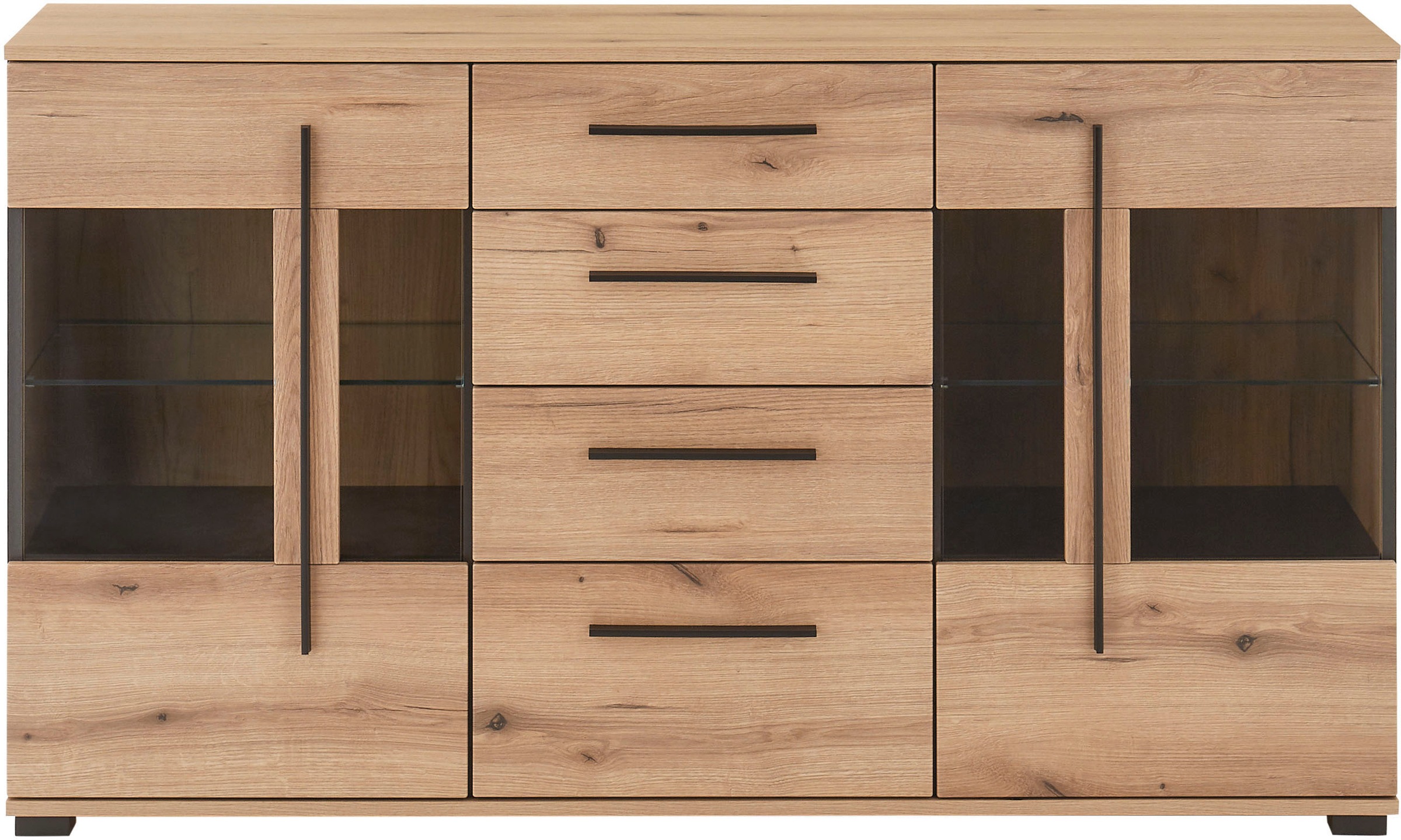 INOSIGN Sideboard »Cantara, moderner Schrank, Kommode in Eiche Evoke oder weiß«, schwarze Stangengriffe, ausreichend Stauraum, vielseitig einsetzbar