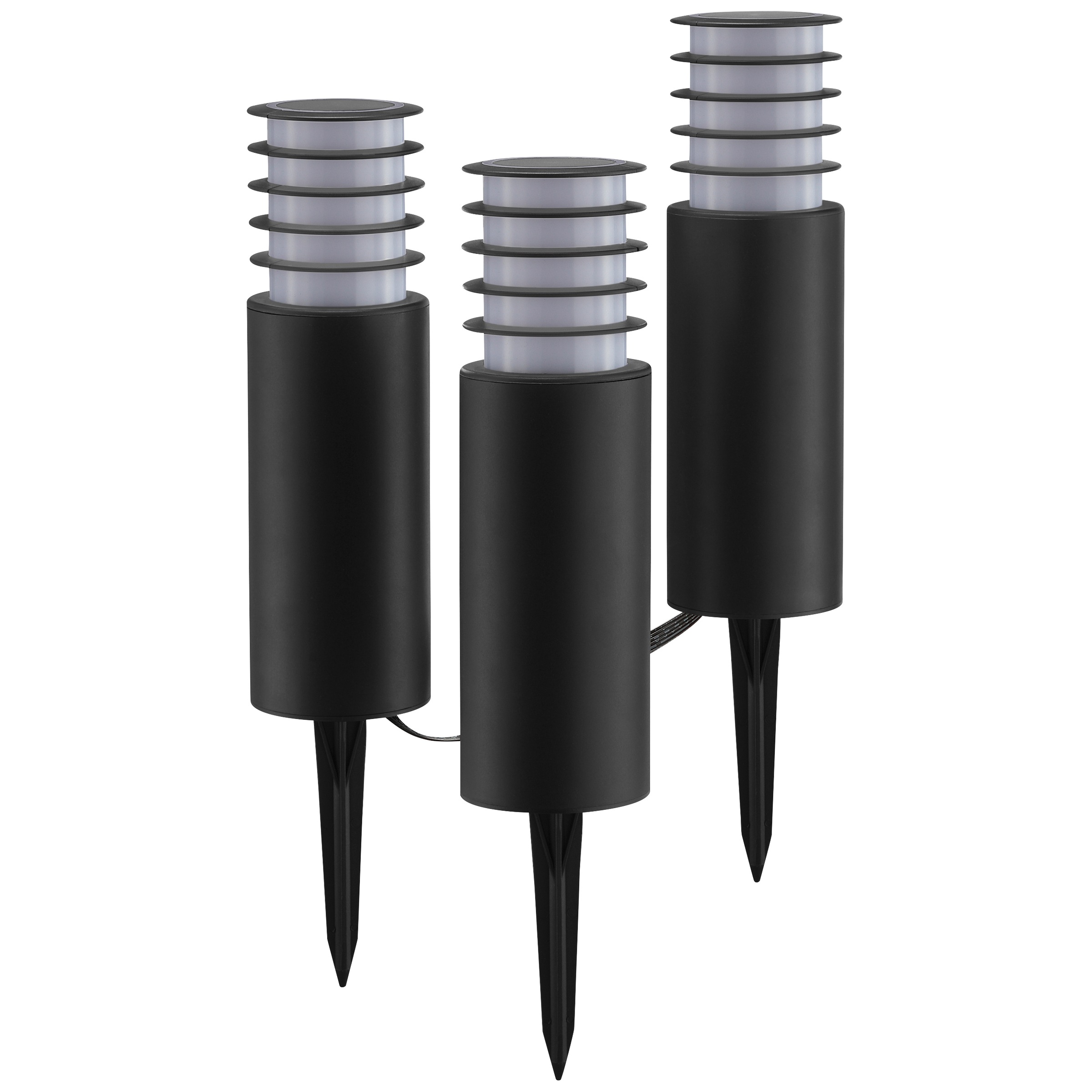 Brilliant LED Gartenleuchte »Carosu« LED-Modul 3 Stk. warmweiß - kaltweiß LED Gartenspieß 3er Set, dimmbar, RGB, CCT, IP44, App steuerbar