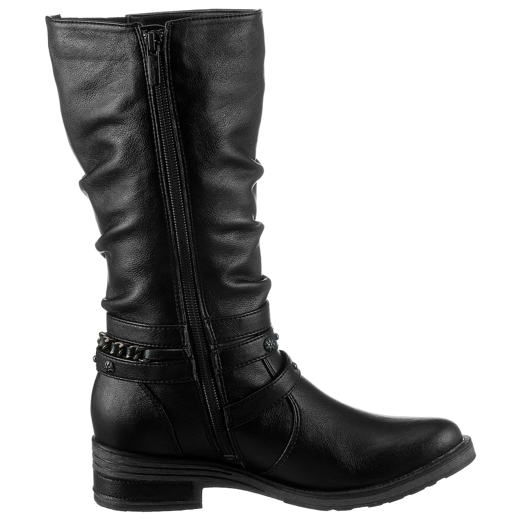 Mustang Shoes Stiefel, mit Nietenband und Zierkette