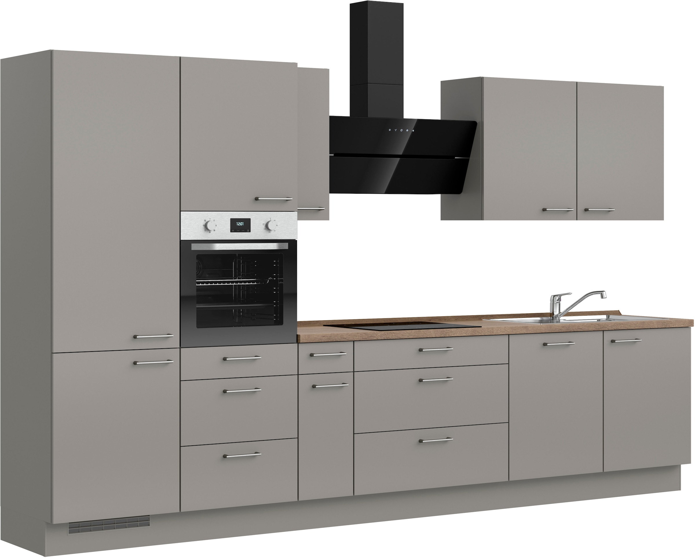 nobilia® Küchenzeile »"Laser II"«, vormontiert, Ausrichtung wählbar, Breite 360 cm, wahlw. mit E-Geräten