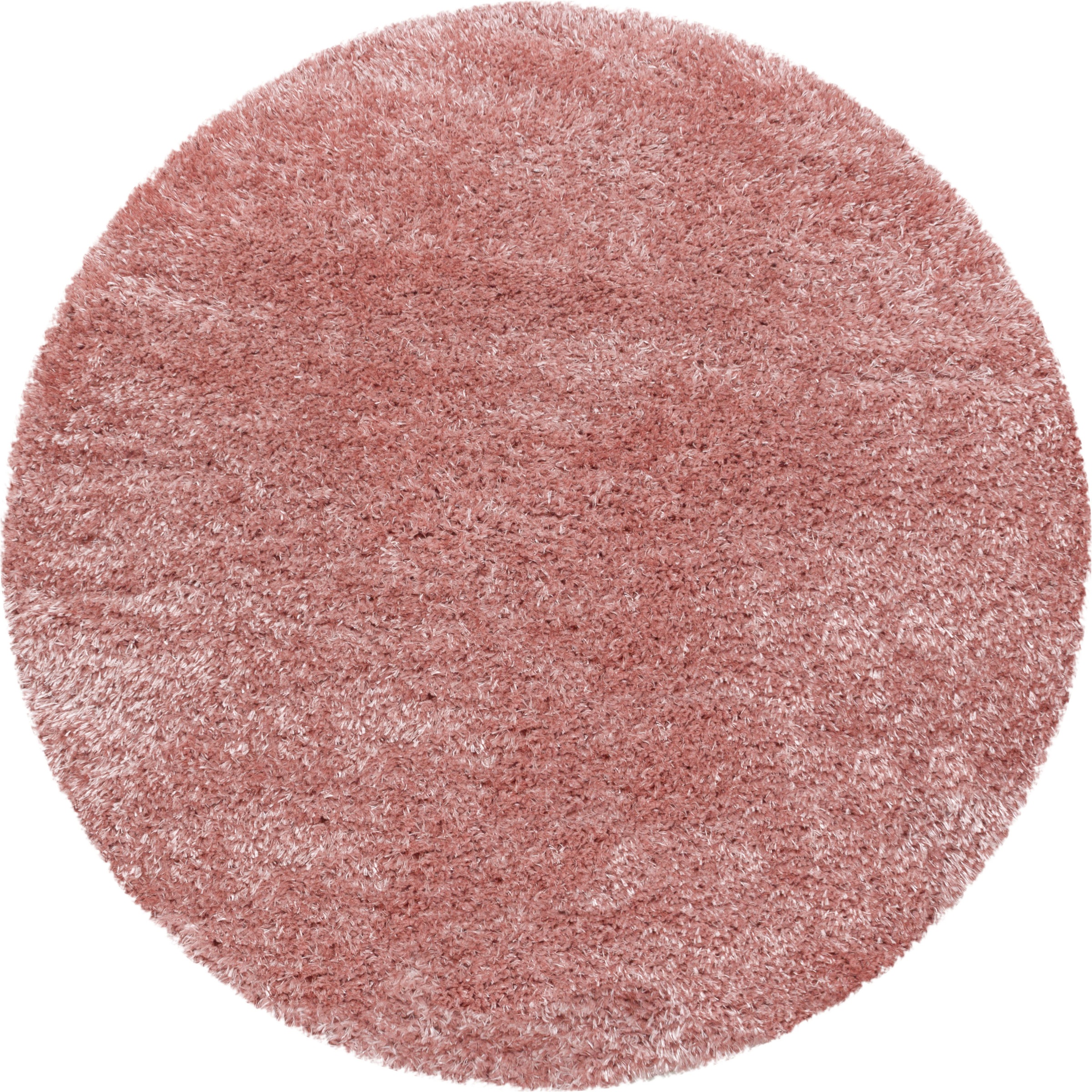 Hochflor-Teppich AYYILDIZ TEPPICHE "BRILLIANT 4200", rosa (rosé), H:50mm Ø:120cm, Polypropylen (PP), Teppiche, auch in rechteckig, Langflor, Shaggy, Wohnzimmer