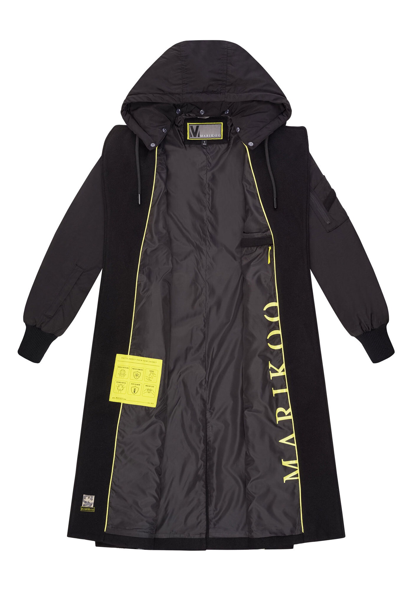 Marikoo Winterjacke »Tjadee«, Langer Wickelmantel