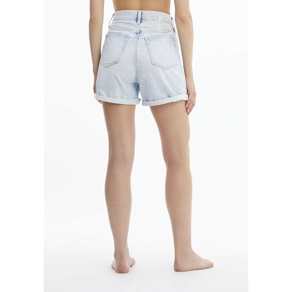 Damenmode Hosen Calvin Klein Jeans Shorts »MOM SHORT«, mit Calvin Klein Jeans Logo-Badge light-blue