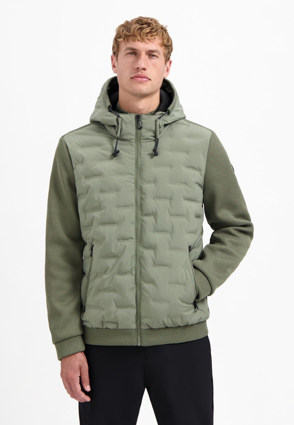 NO EXCESS Steppjacke "No Excess Jacke mit Strickärmeln" günstig online kaufen