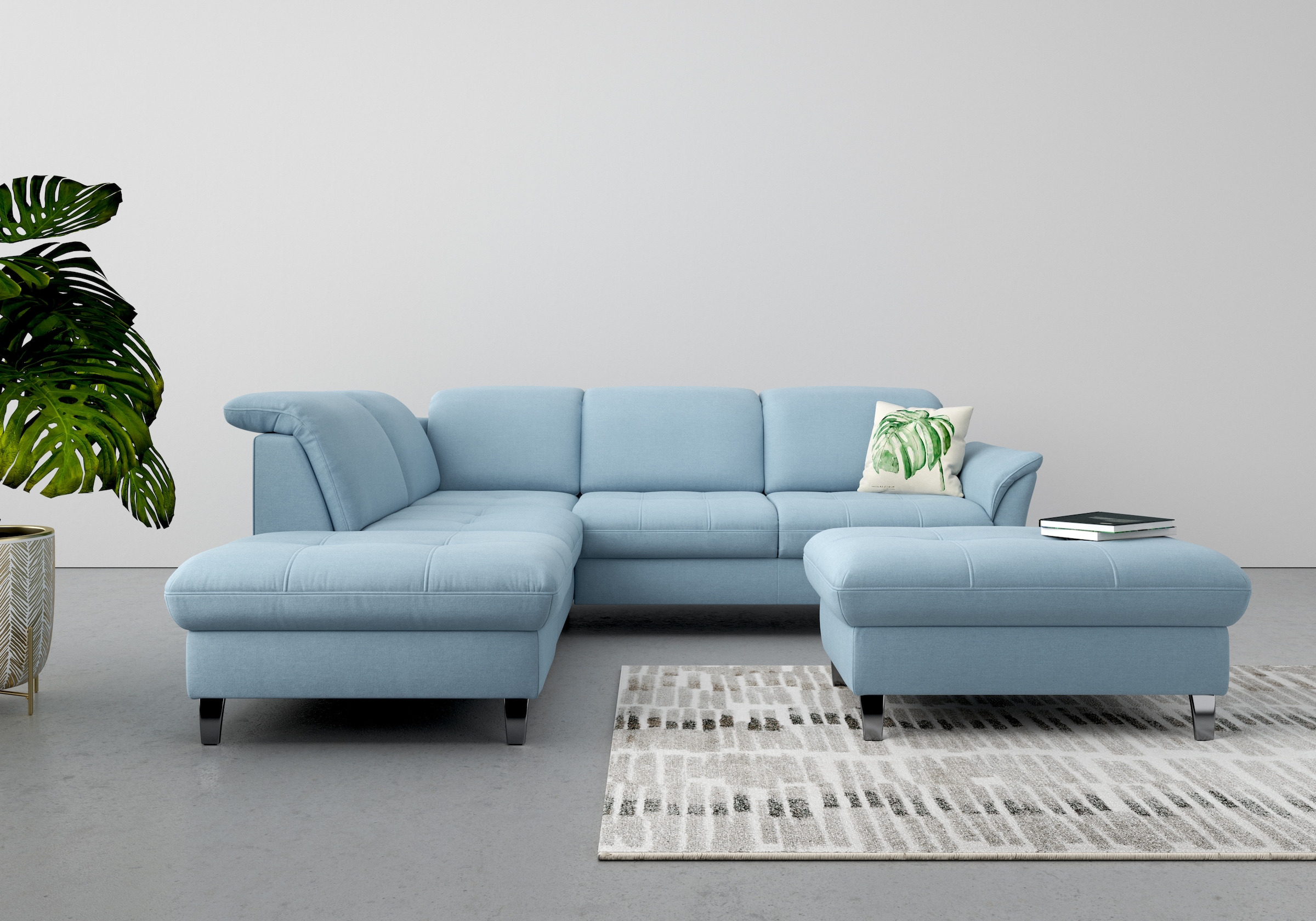 sit&more Ecksofa "Maggiore L-Form" wahlweise mit Kopfteilverstellung, Schlaffunktion und Stauraum