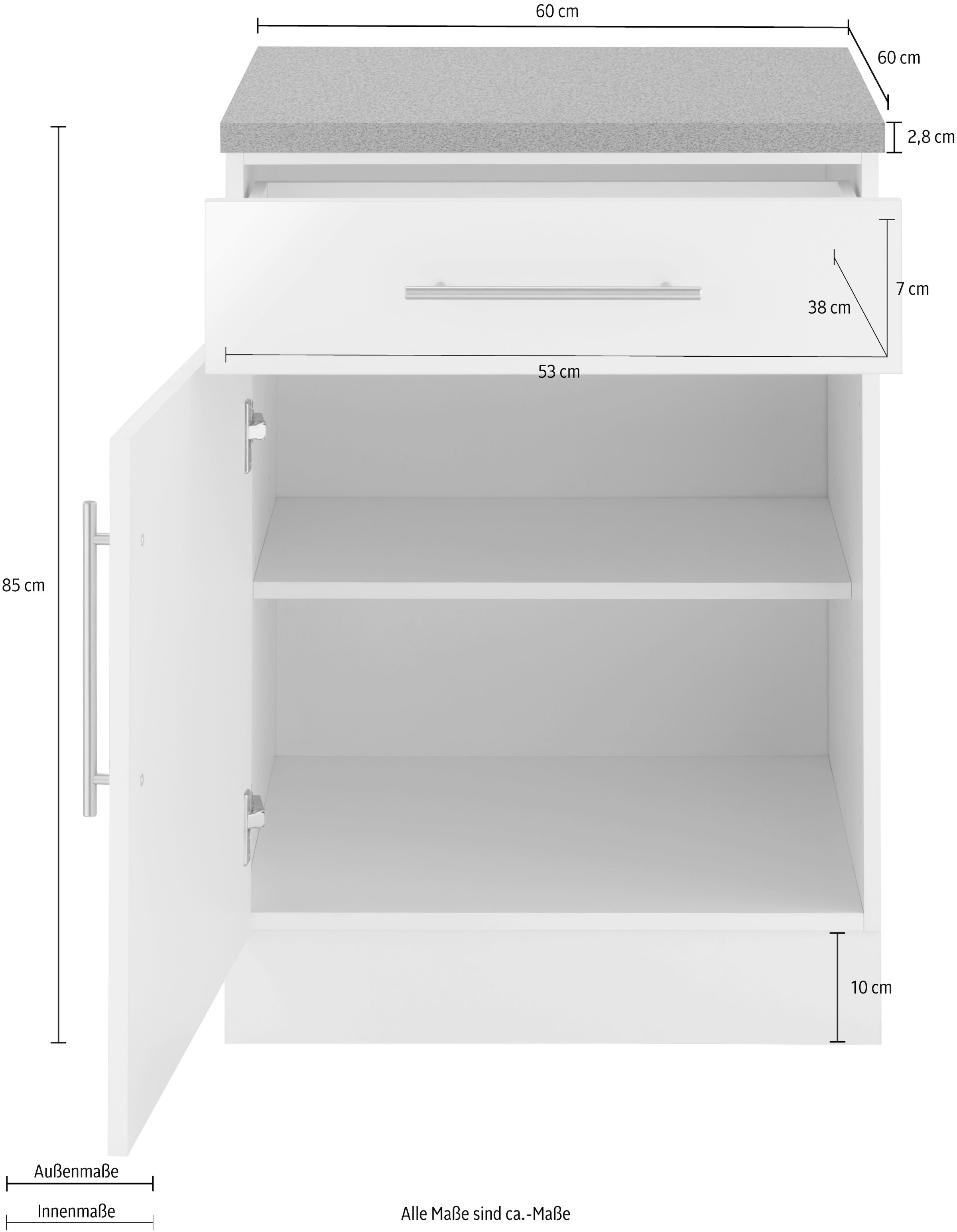 wiho Küchen Unterschrank »Cali«, 60 cm breit