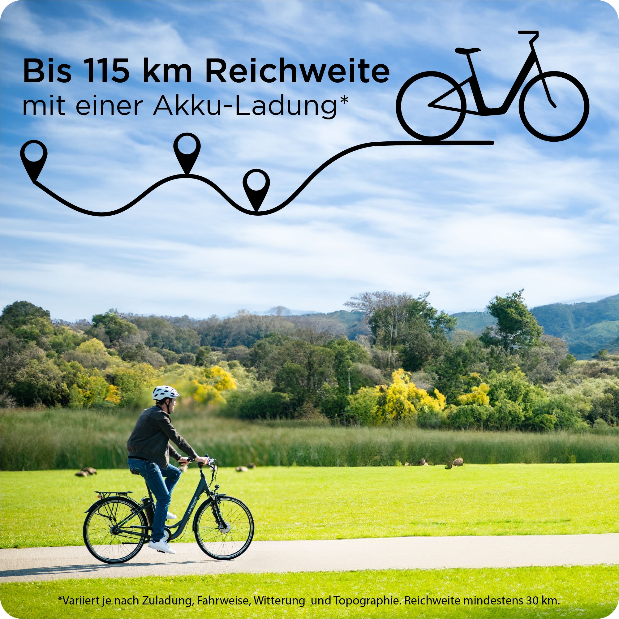 Zündapp E-Bike »Green 3.7«, 7 Gang, Frontmotor 250 W, Pedelec, Elektrofahrrad für Damen u. Herren