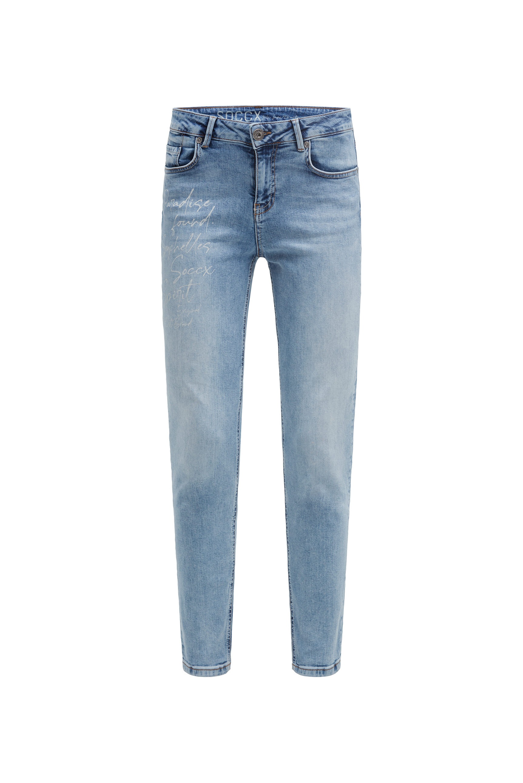 SOCCX Slim-fit-Jeans, mit verkürztem Bein