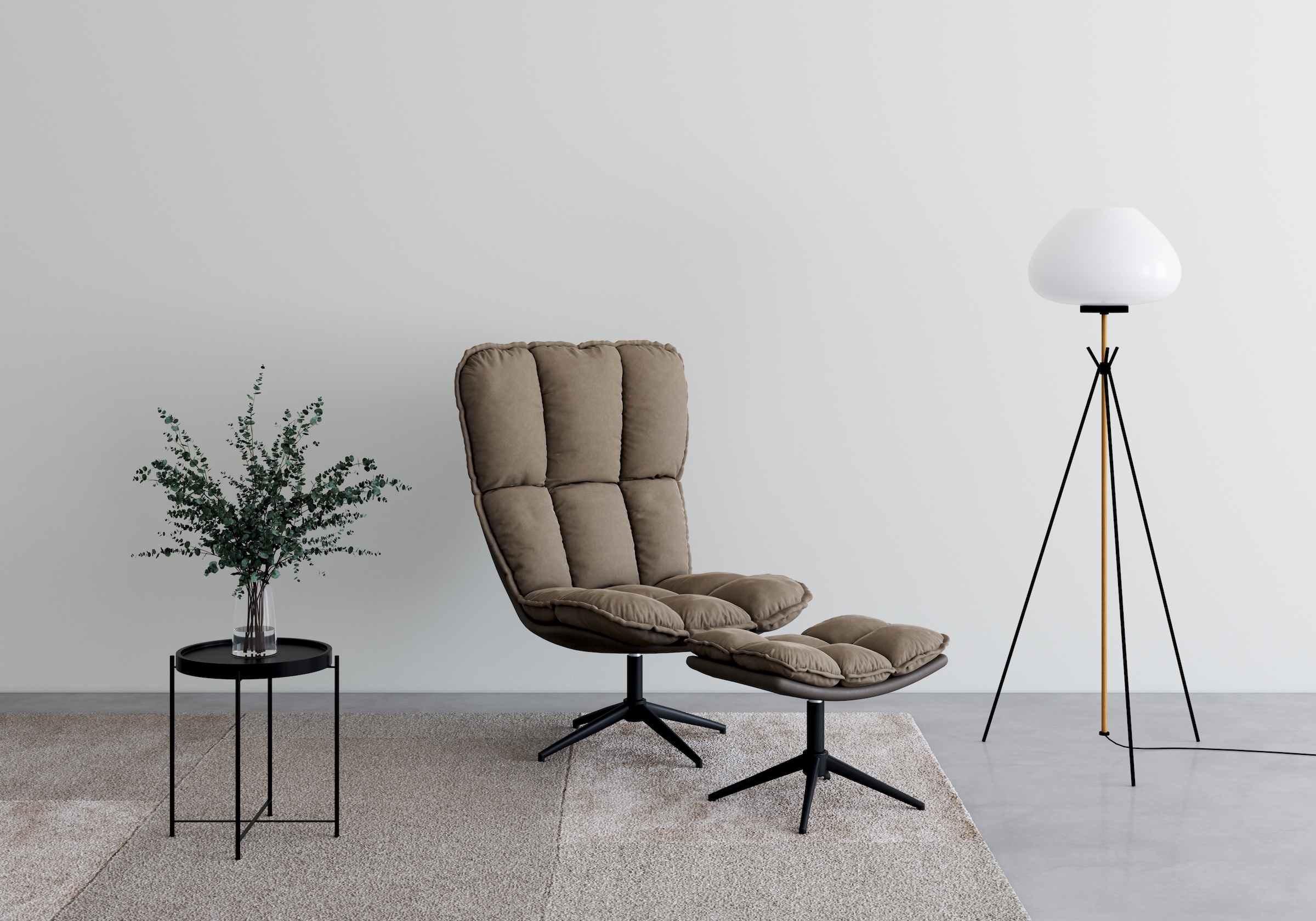 Home affaire Drehsessel "Seet, Polstersessel mit Hocker," 2 Stk. tlg. 360 d günstig online kaufen