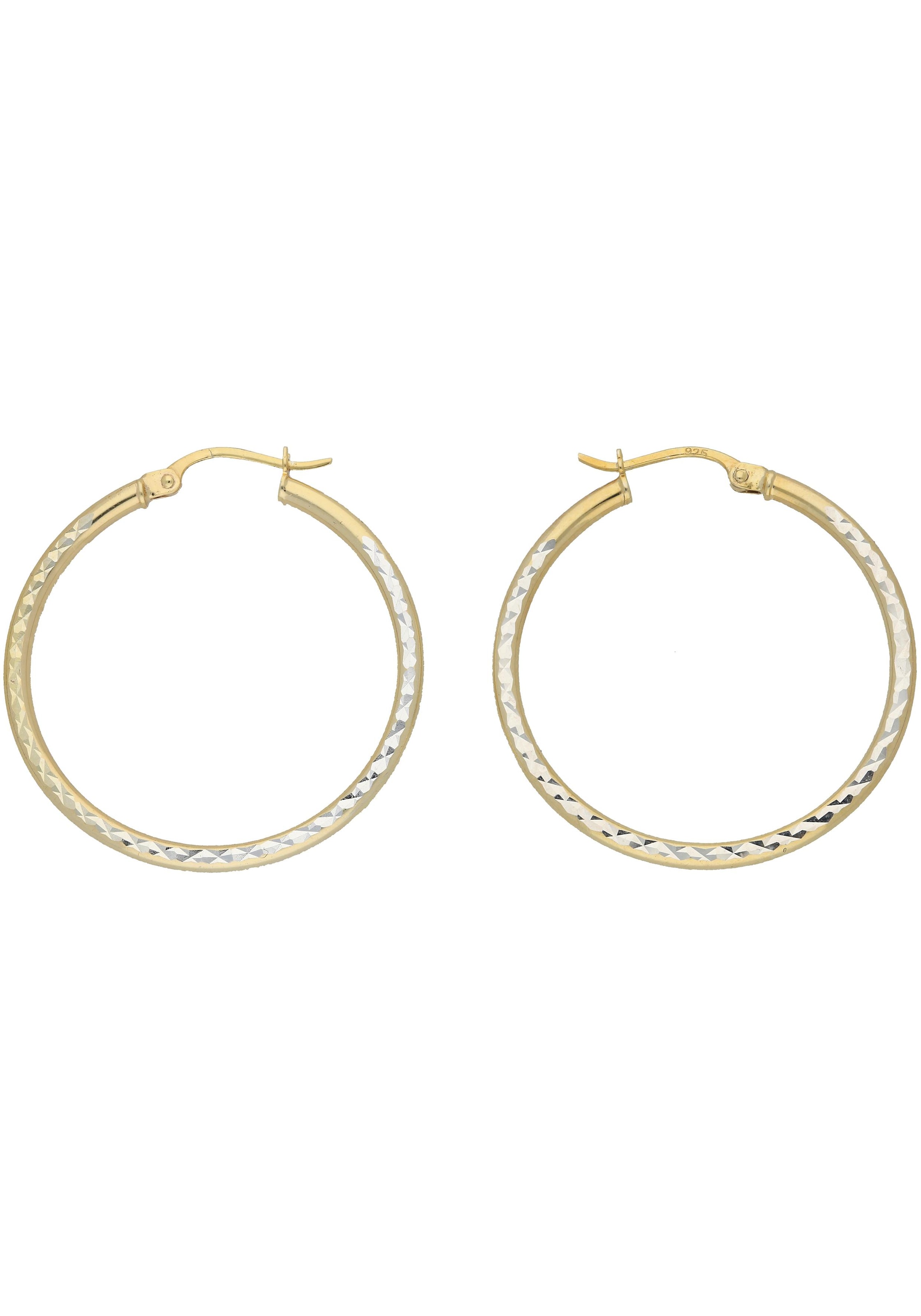 Firetti Paar Creolen »Schmuck Geschenk Silber 925 diamantiert Bicolor Optik«