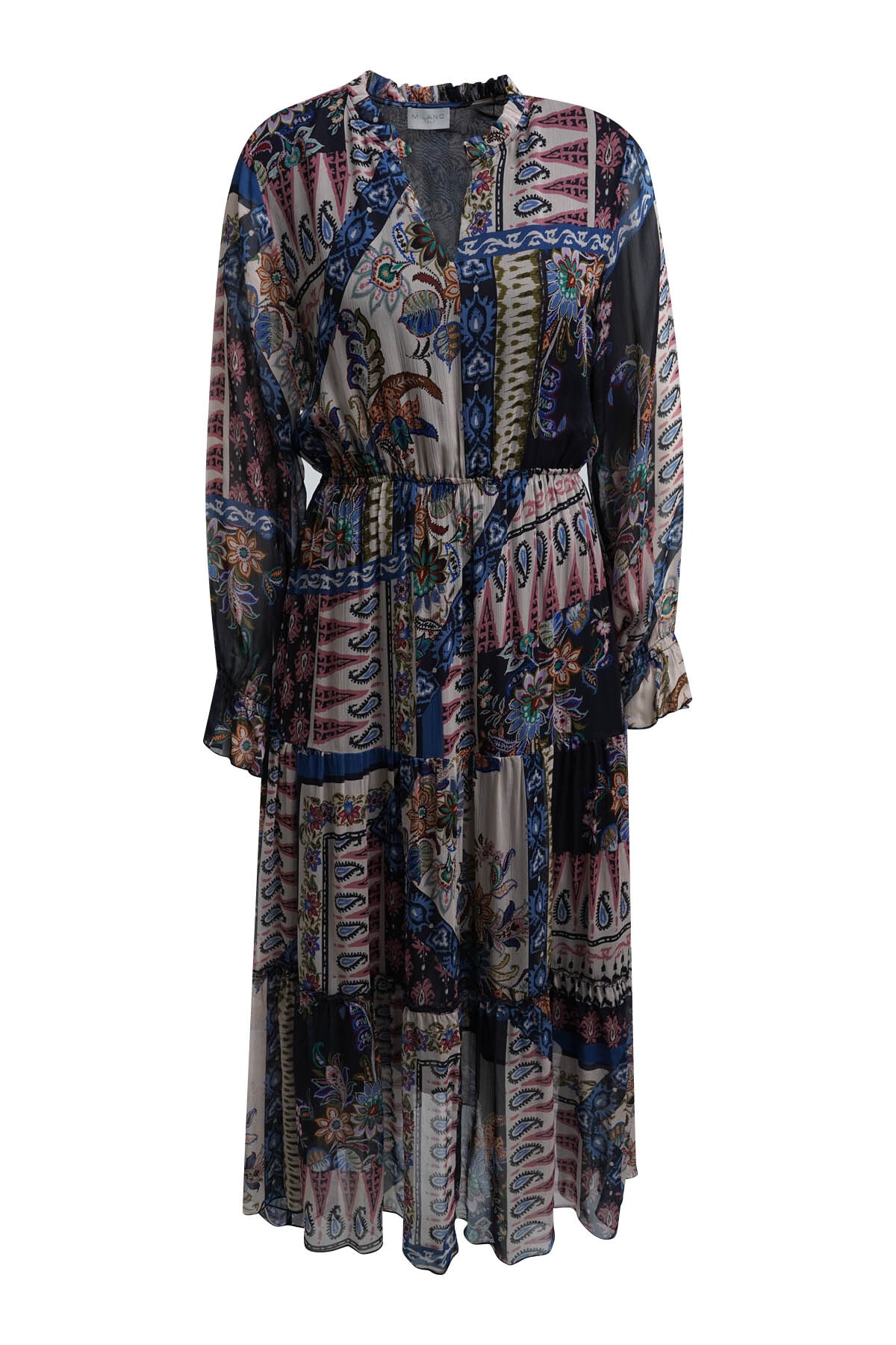 Milano Italy Sommerkleid Ohne Taschen mit Taillengummizug