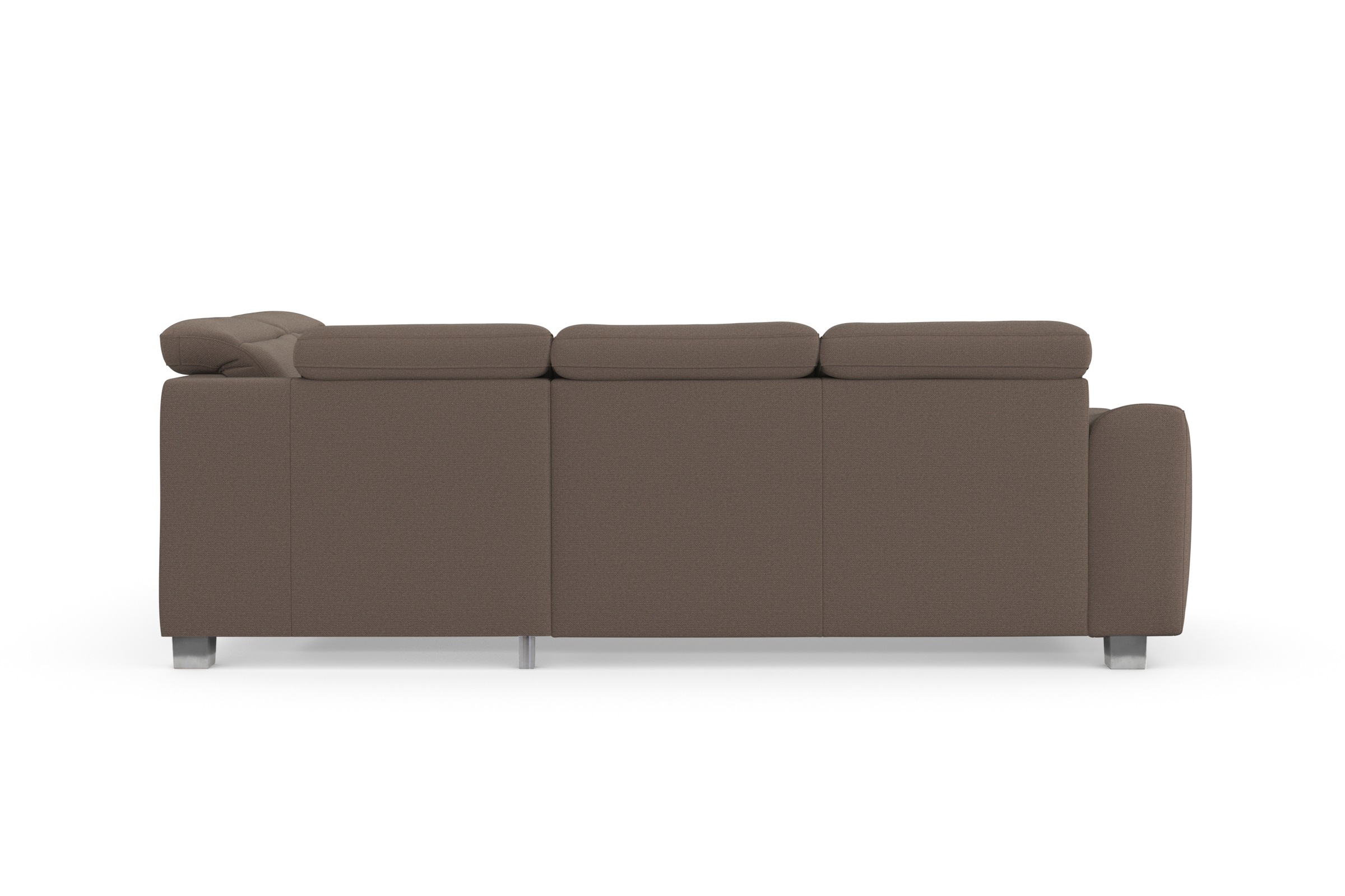sit&more Ecksofa »Dundee L-Form«, mit Federkern und Edelstahlfüßen, wahlweise mit Kopfteilverstellung