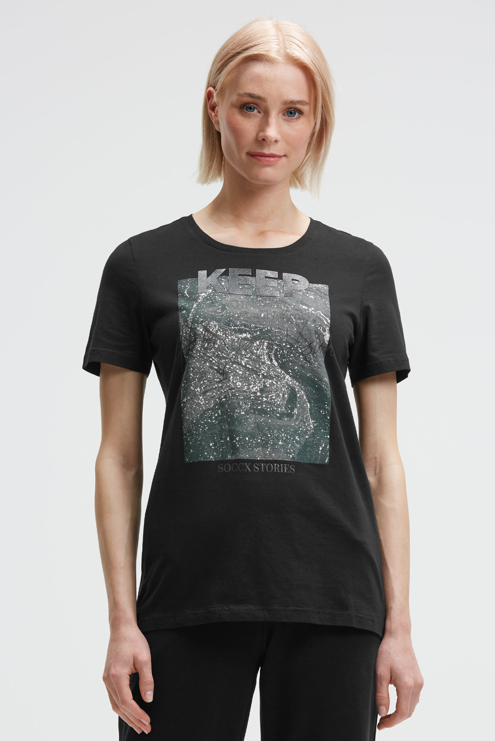 SOCCX Rundhalsshirt aus Baumwolle günstig online kaufen