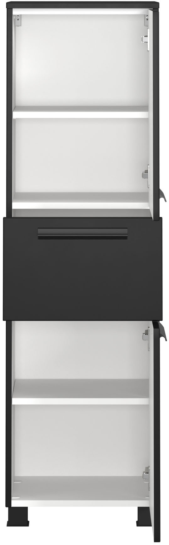 welltime Midischrank »SALVADA, Midischrank 40 cm, gedämpfte Scharniere, Softclose« Schwarz, Front und Korpus aus hochwertigen MDF, Anti-Finger-Print