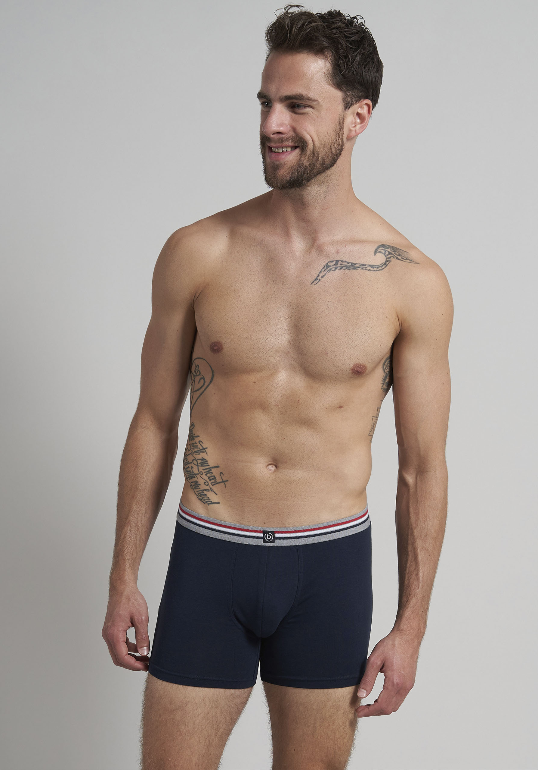 Thumbnail - bugatti Boxershorts "Prag" 3er Pack, 3 bequem, atmungsaktiv, Baumwollmix, mit Logo, eng, lang