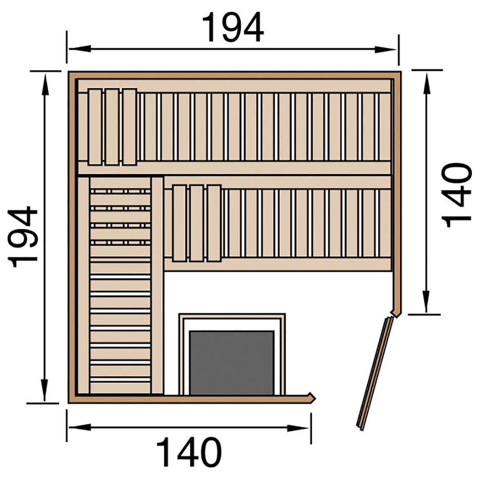 weka Sauna »Varberg«, 7,5 kW Bio-Ofen mit digitaler Steuerung