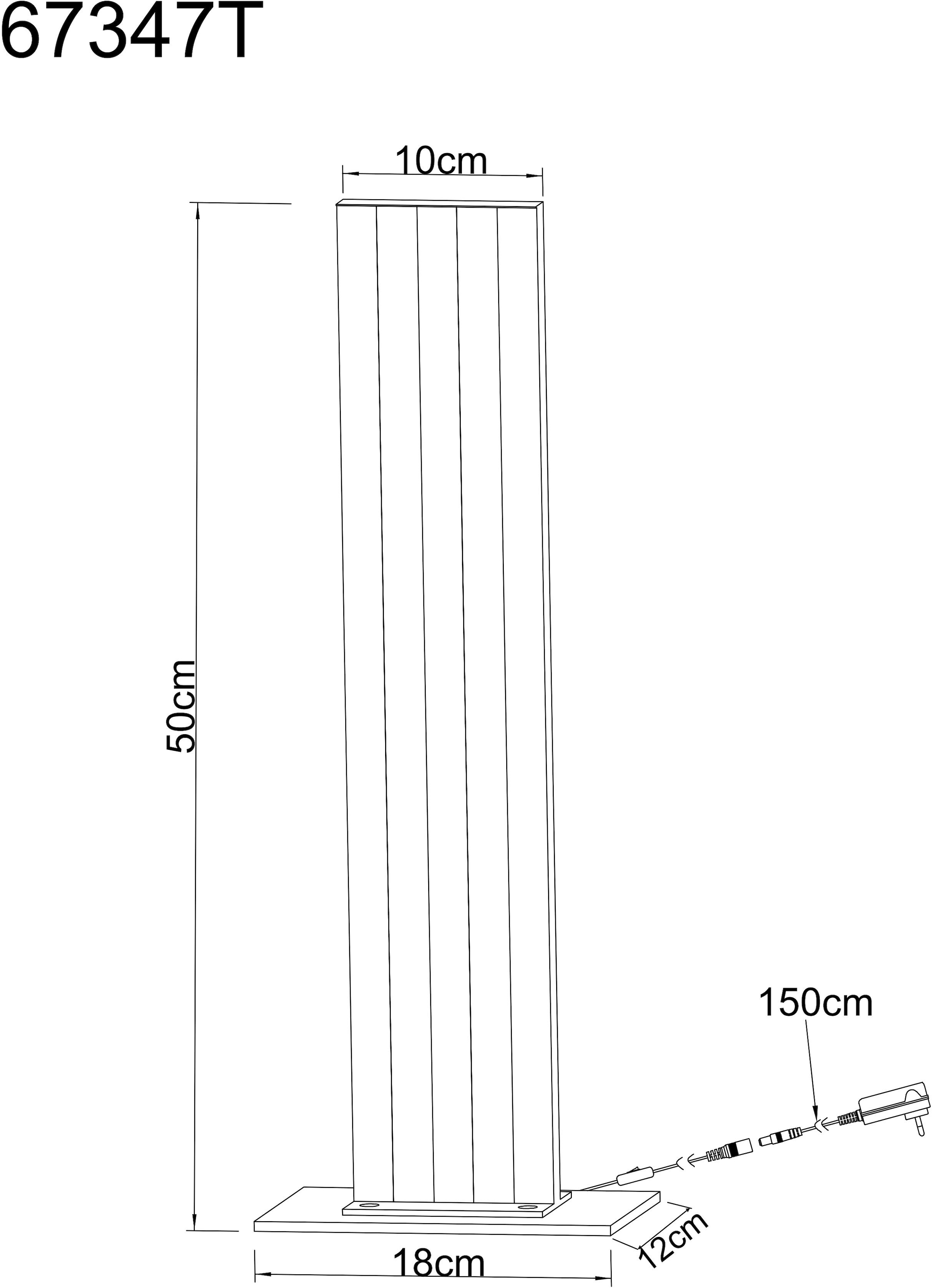 GLOBO LIGHTING Tischleuchte »HAYDEN« LED-Modul 1 Stk. Warmweiß Tischleuchte schwarz & Holzoptik, Kunststoff opal, Wippschalter, LED