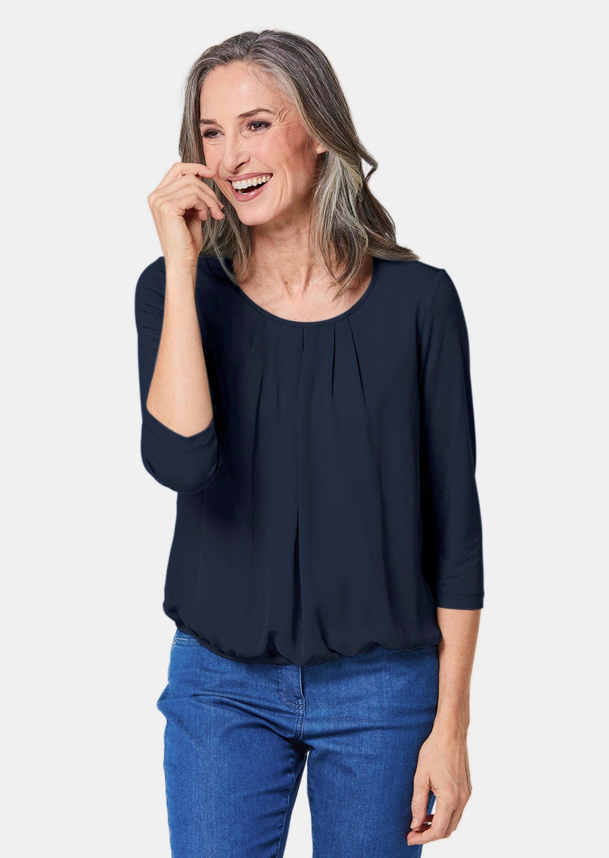 Goldner Damen Kurzarmbluse Blau 20 2
