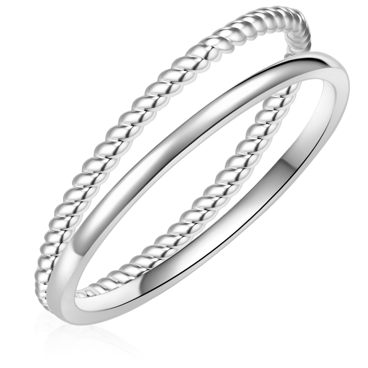 LULU & JANE LJ216 Band Ring Silver Size 58 2