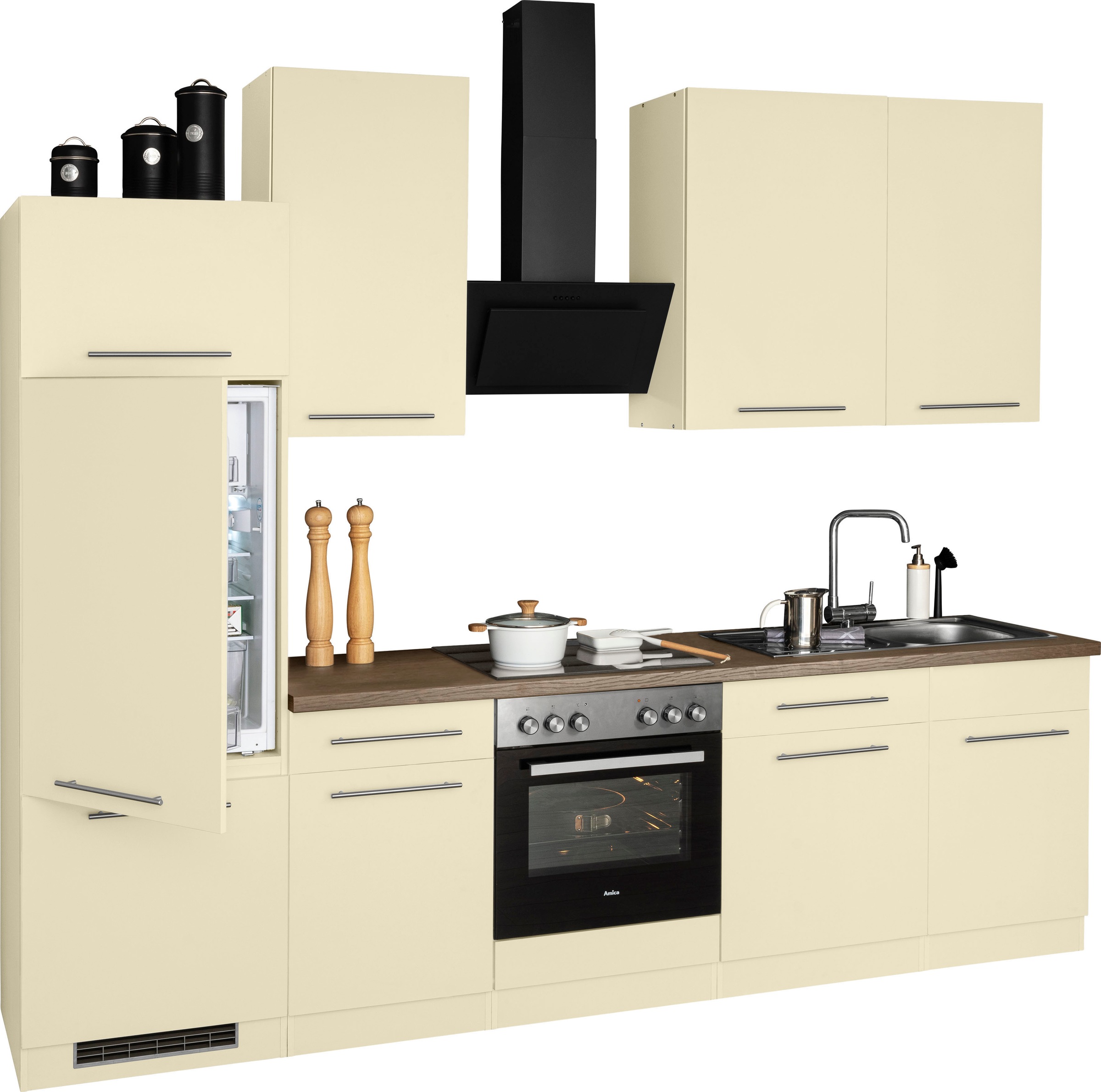 wiho Küchen Küchenzeile »Unna«, mit E-Geräten, Breite 280 cm