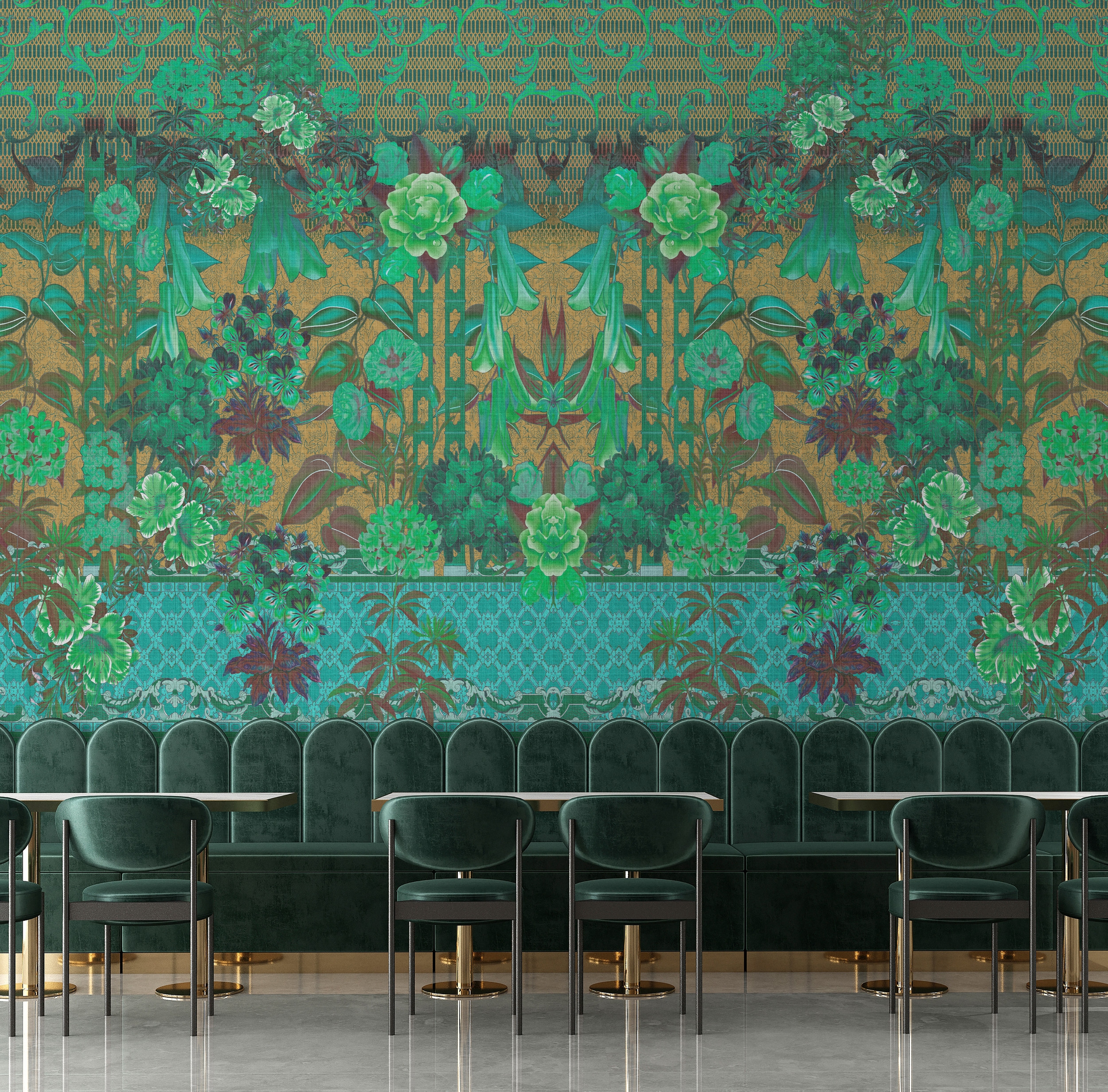 living walls Vliestapete "Florale Tapete Blumenmuster Ornamente" matt glatt