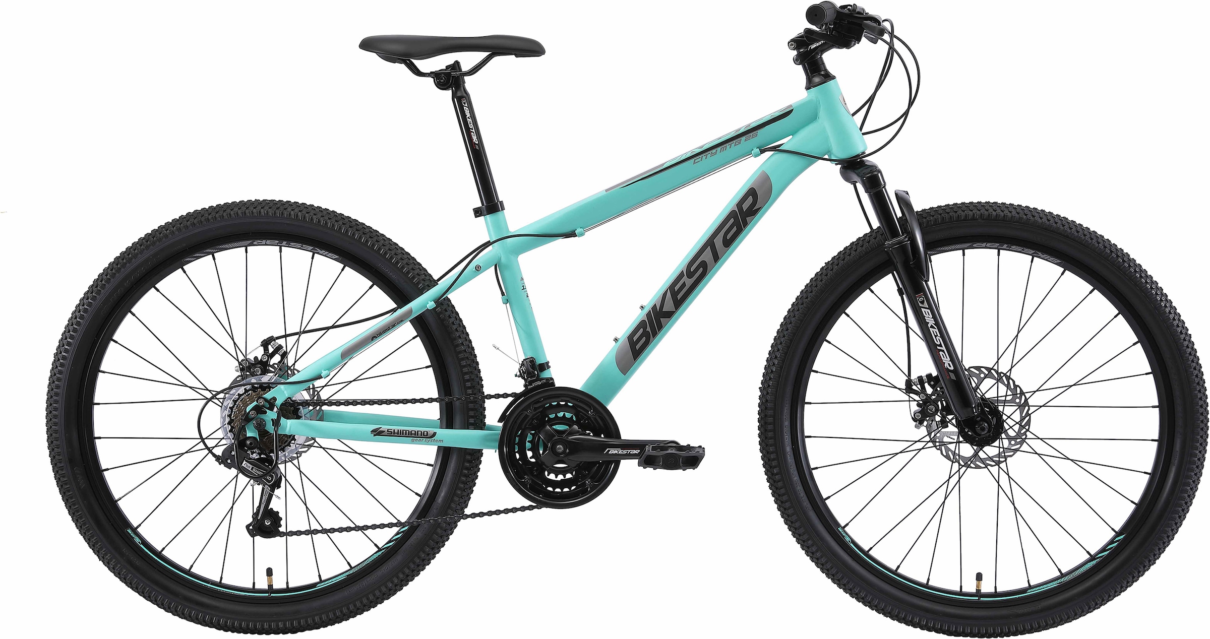 Mountainbike, 21 Gang, Shimano, RD-TY300 Schaltwerk, Kettenschaltung, für Damen und...