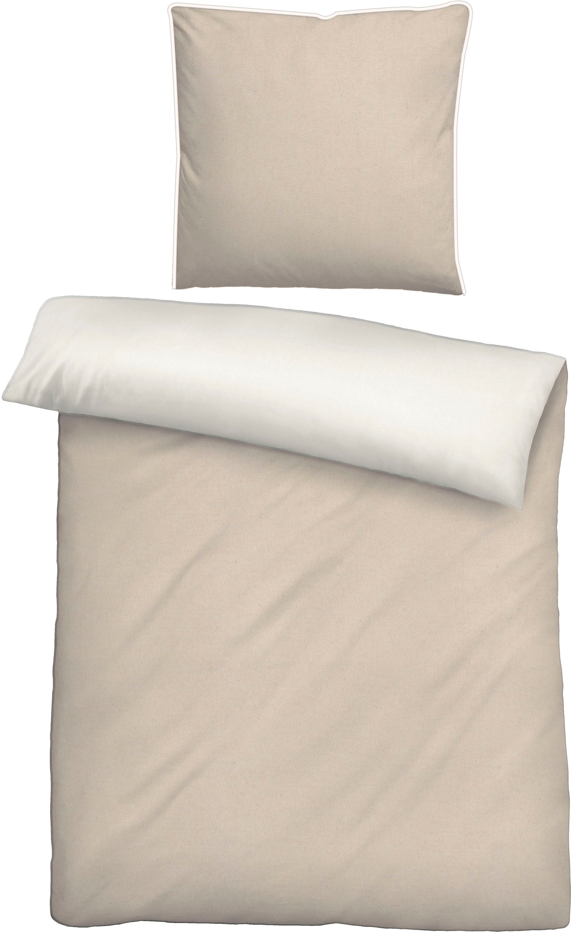 Thumbnail - Biberna Wendebettwäsche "Hermal" 2 Stk. tlg. Flanell in Melangeoptik, Winterbettwäsche, Made in Germany