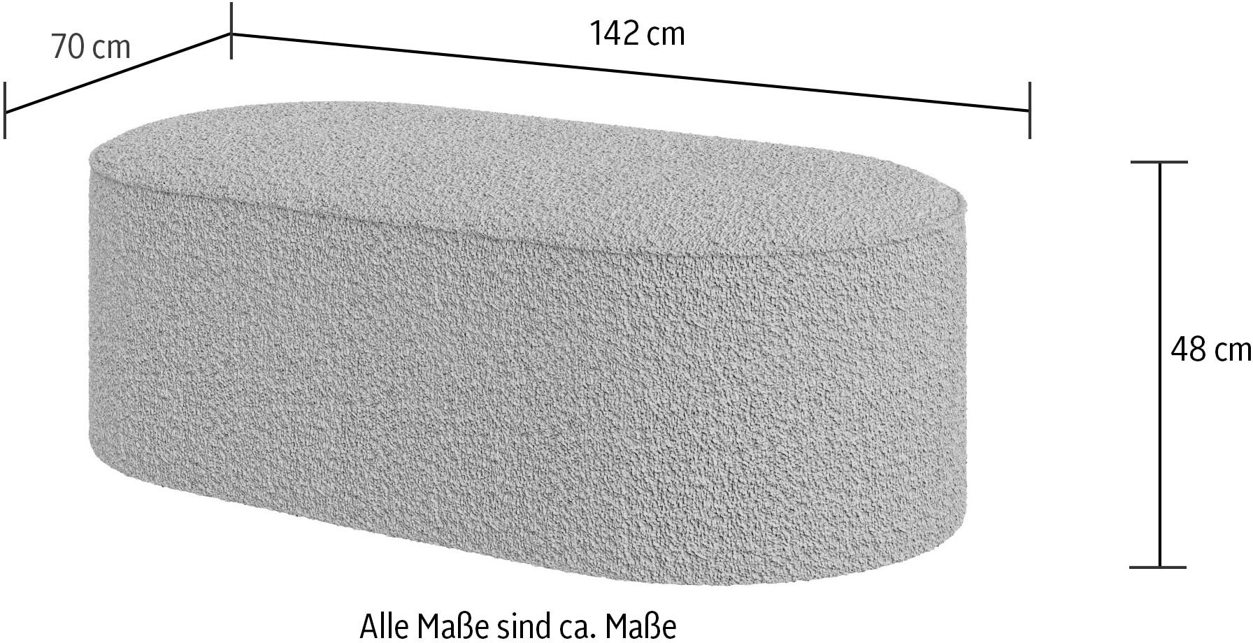 andas Polsterhocker »Polsterhocker EIVIND, Maße: B/H/T 142/70/48 cm«, auch in Bouclé und Feincord, mit Wellenunterfederung