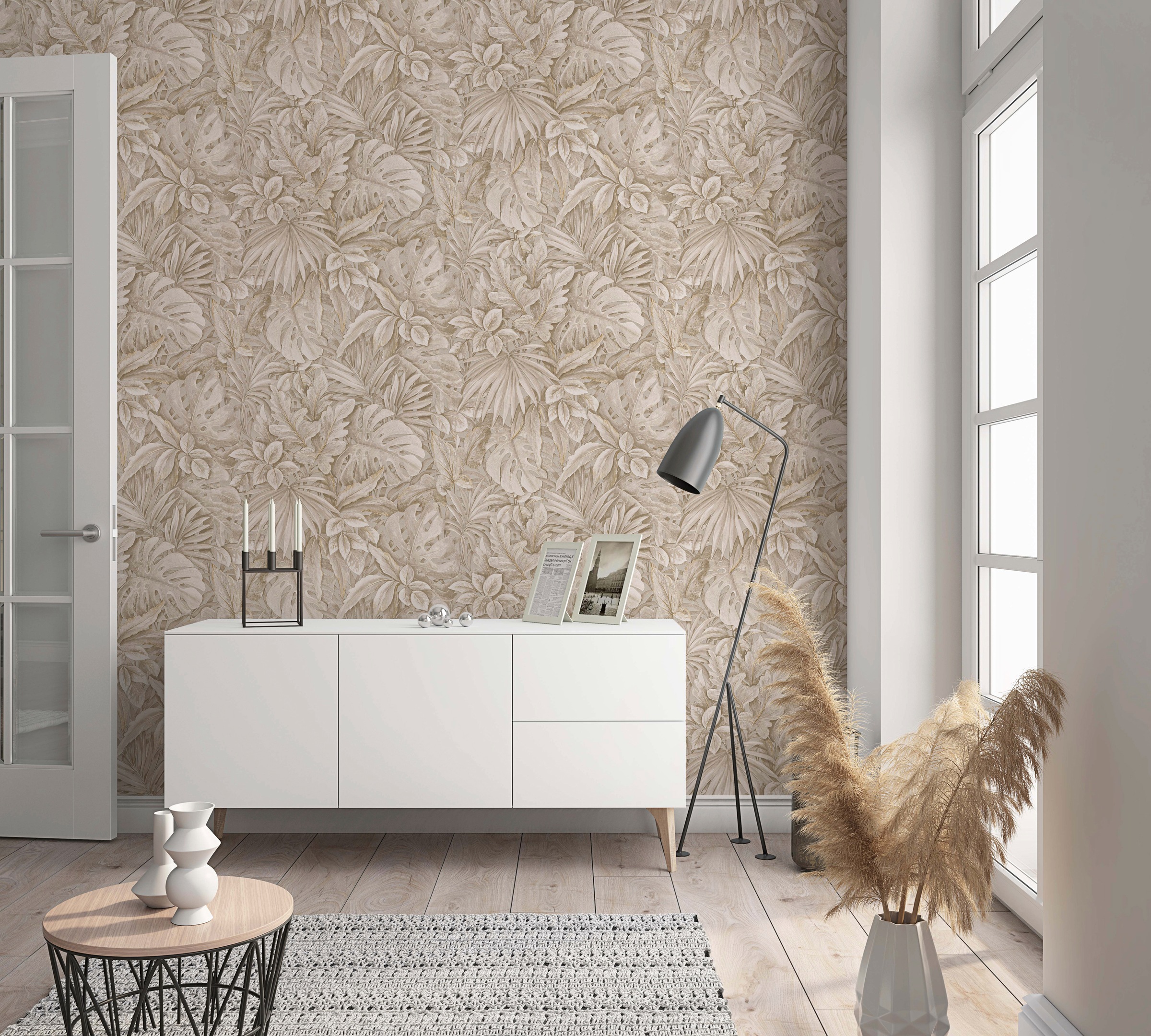 Marburg Vliestapete Botanisch Floral Matt Blattmuster, Moderne Tapete Für Wohnzimmer Schlafzimmer Küche