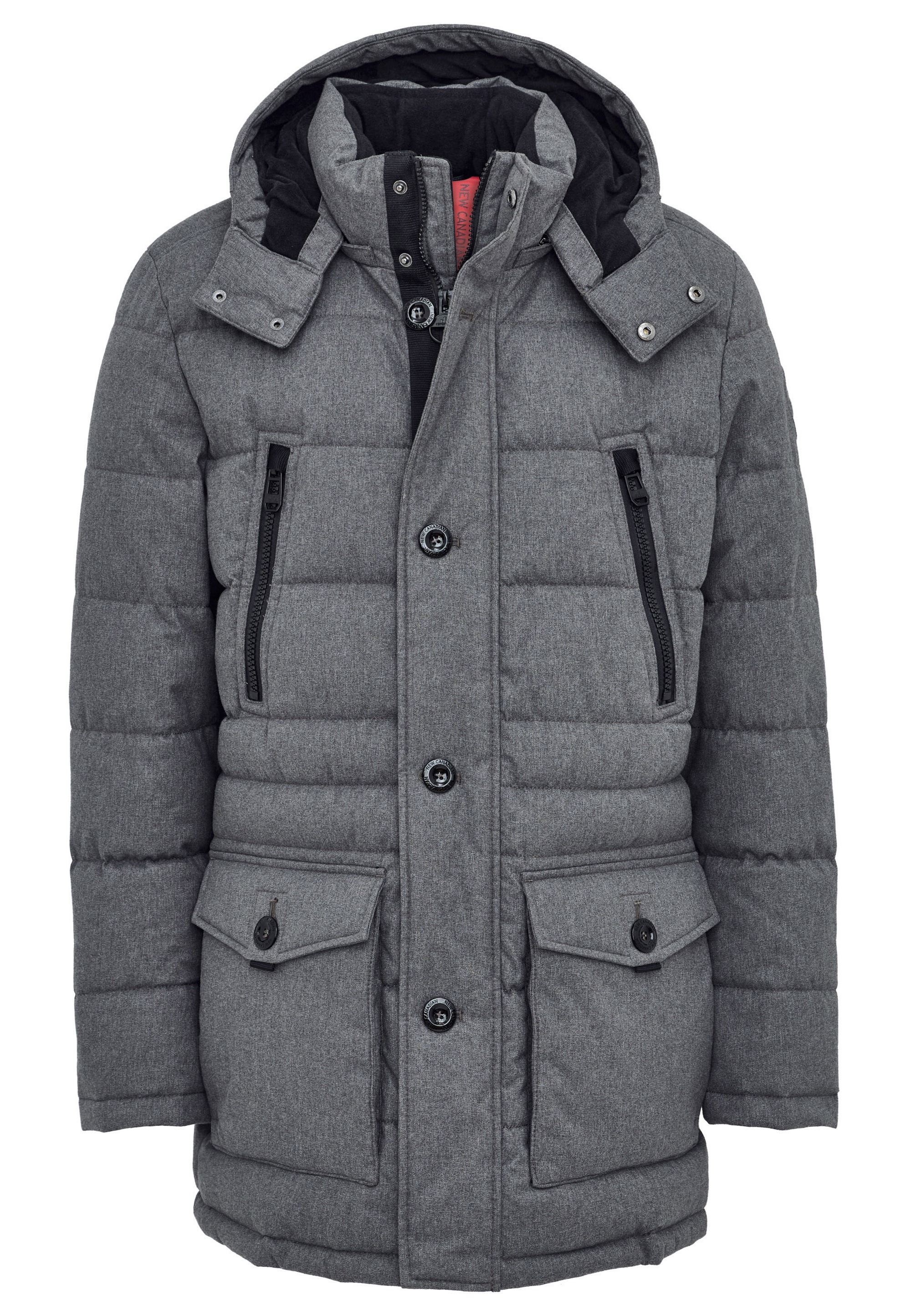 Parka NEW CANADIAN "Weatherproof", Herren, Gr. 50, grau, 100% Polyester, unifarben, lang, ohne Ausschnitt, Jacken Parka, mit Fleece-Einsatz am Innenkragen 2